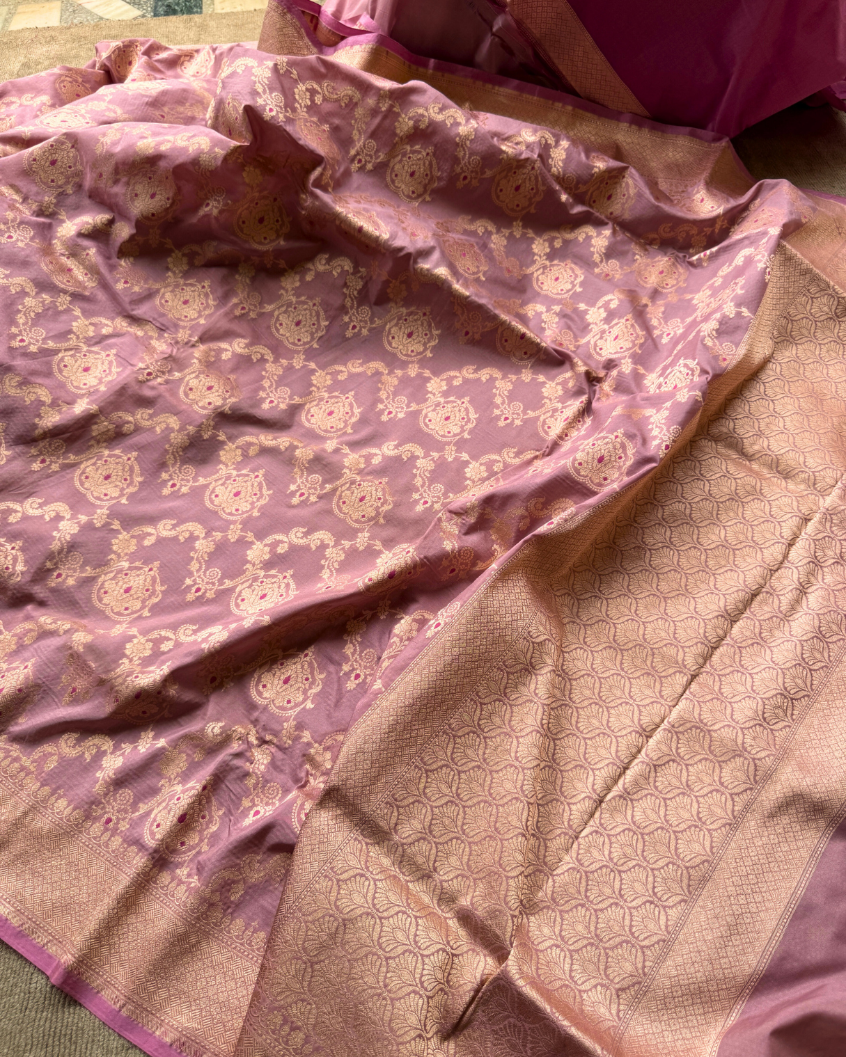 Pink Pure Banarasi Katan Silk Saree