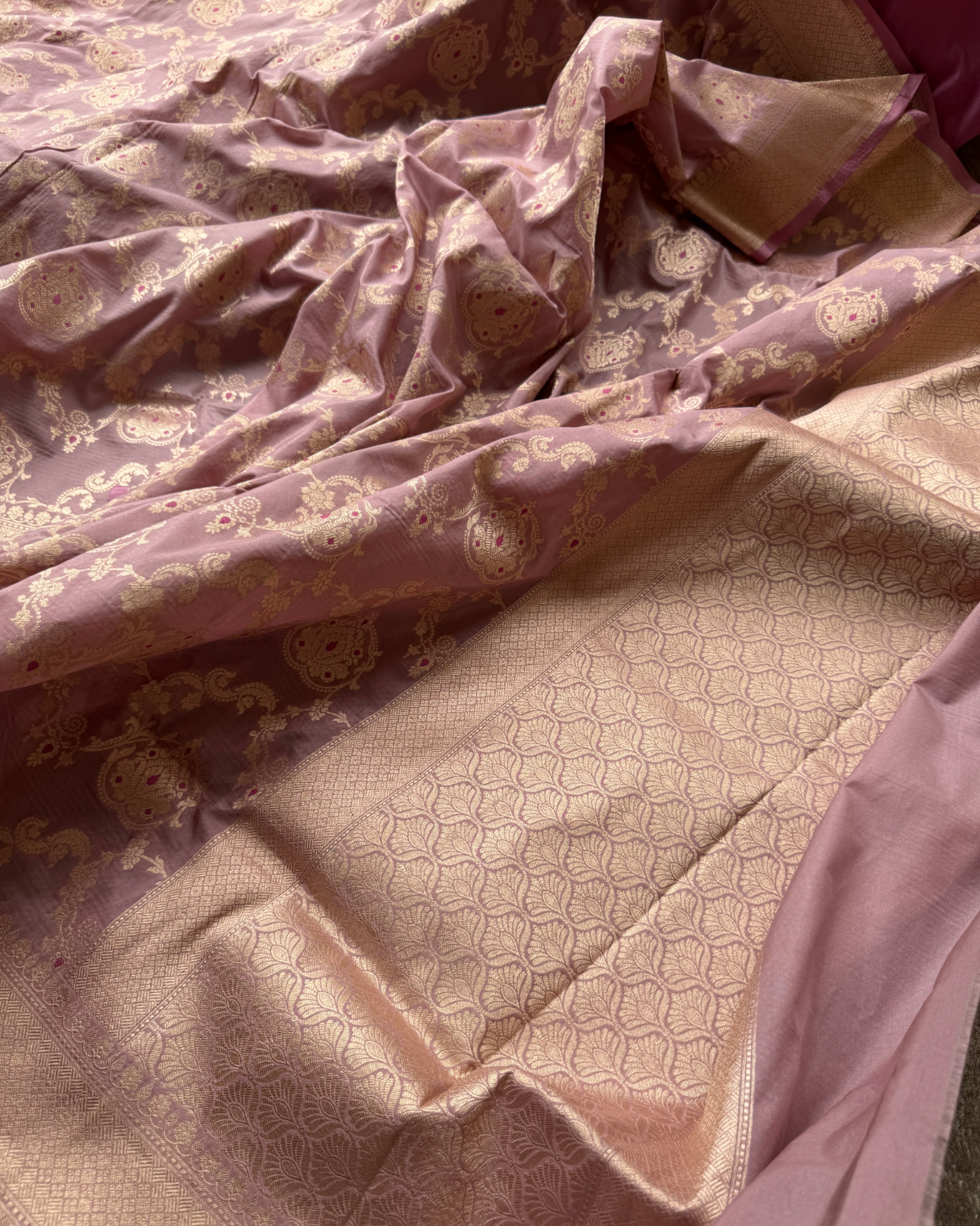 Pink Pure Banarasi Katan Silk Saree