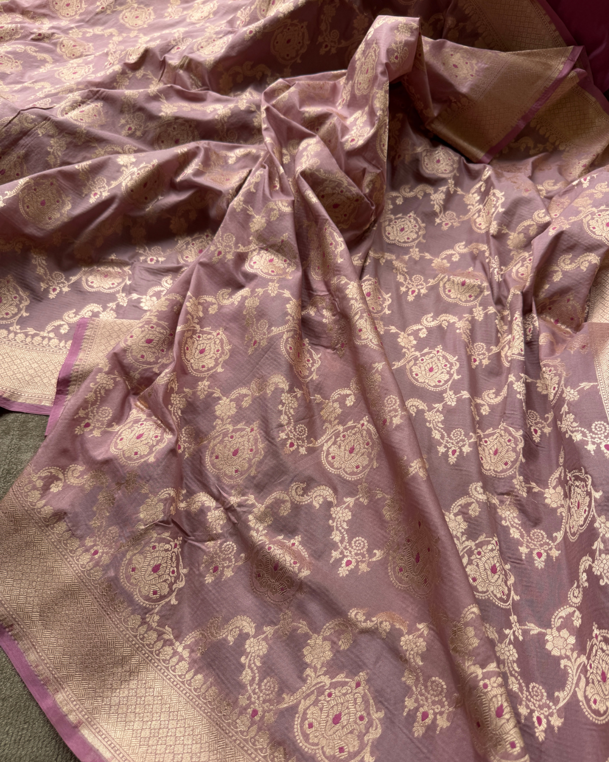 Pink Pure Banarasi Katan Silk Saree