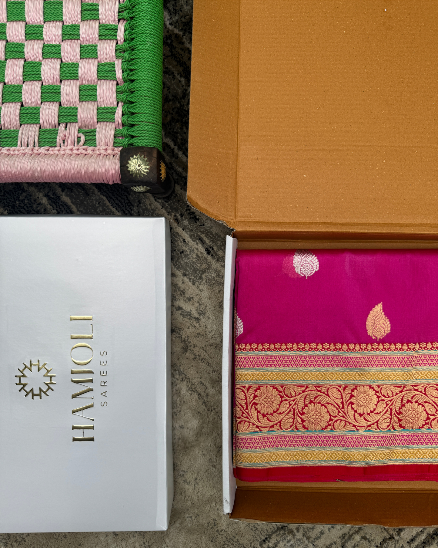 Pink Banarasi Handloom Double Kora Katan Handloom Saree