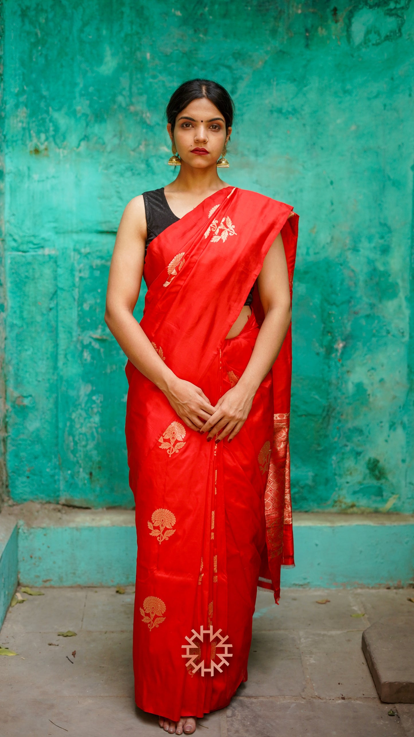 Red Pure Handloom Banarasi Katan Saree