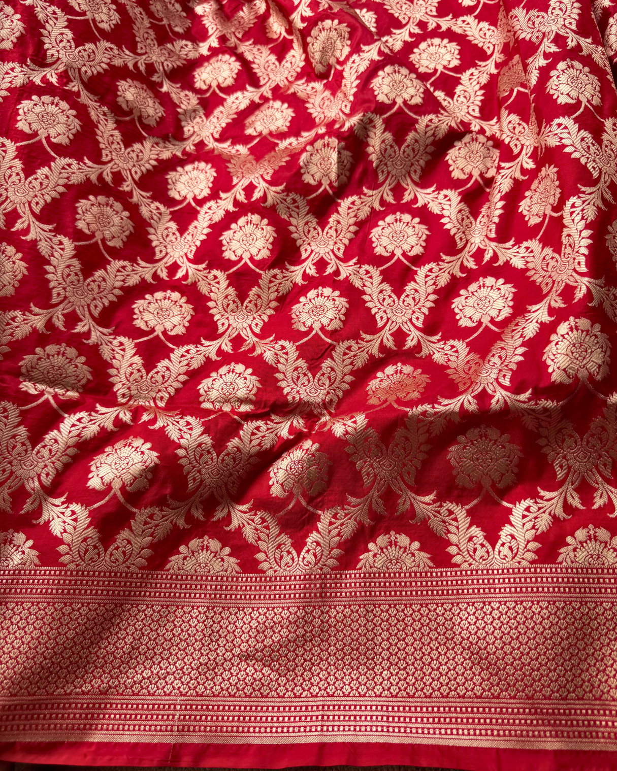 Red Pure Banarasi Katan Silk Saree