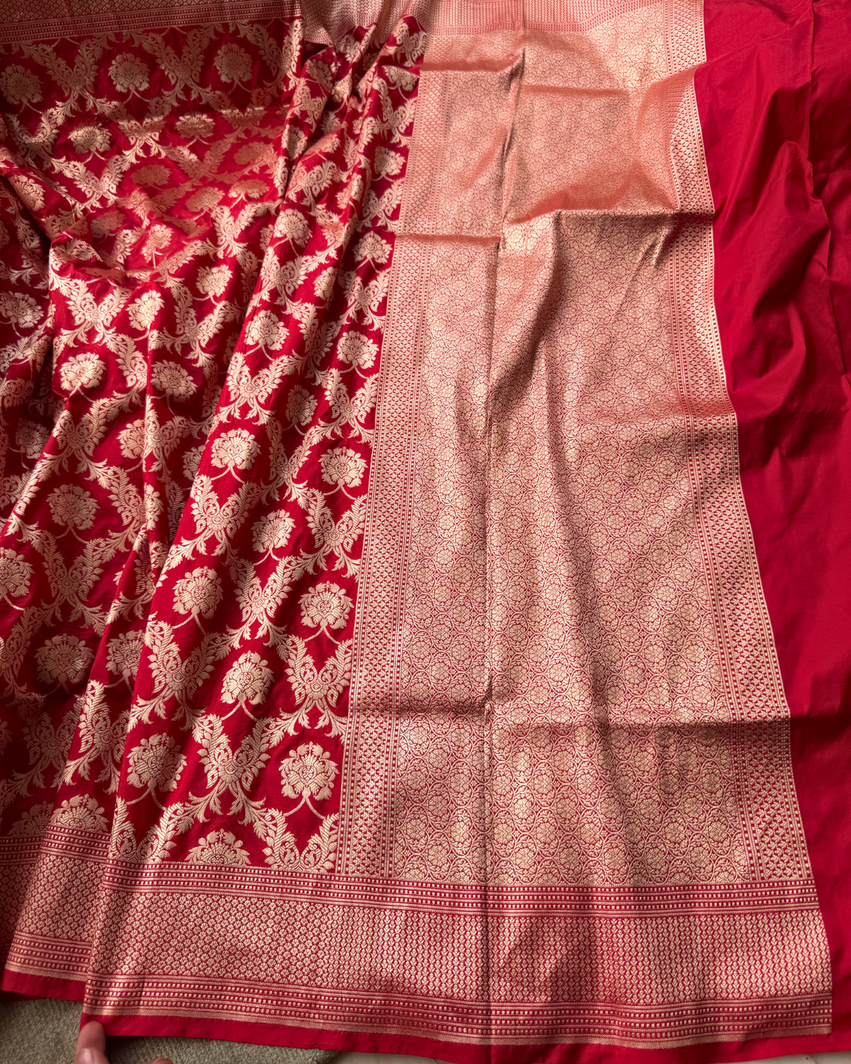 Red Pure Banarasi Katan Silk Saree