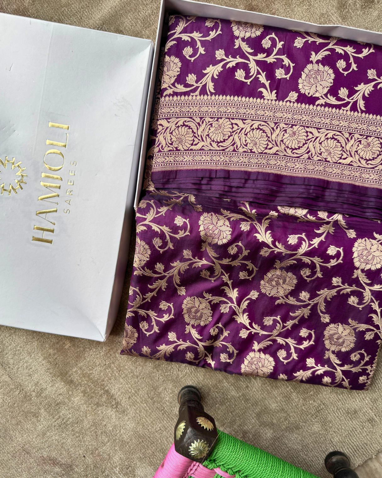 Purple Pure Banarasi Katan Silk Saree
