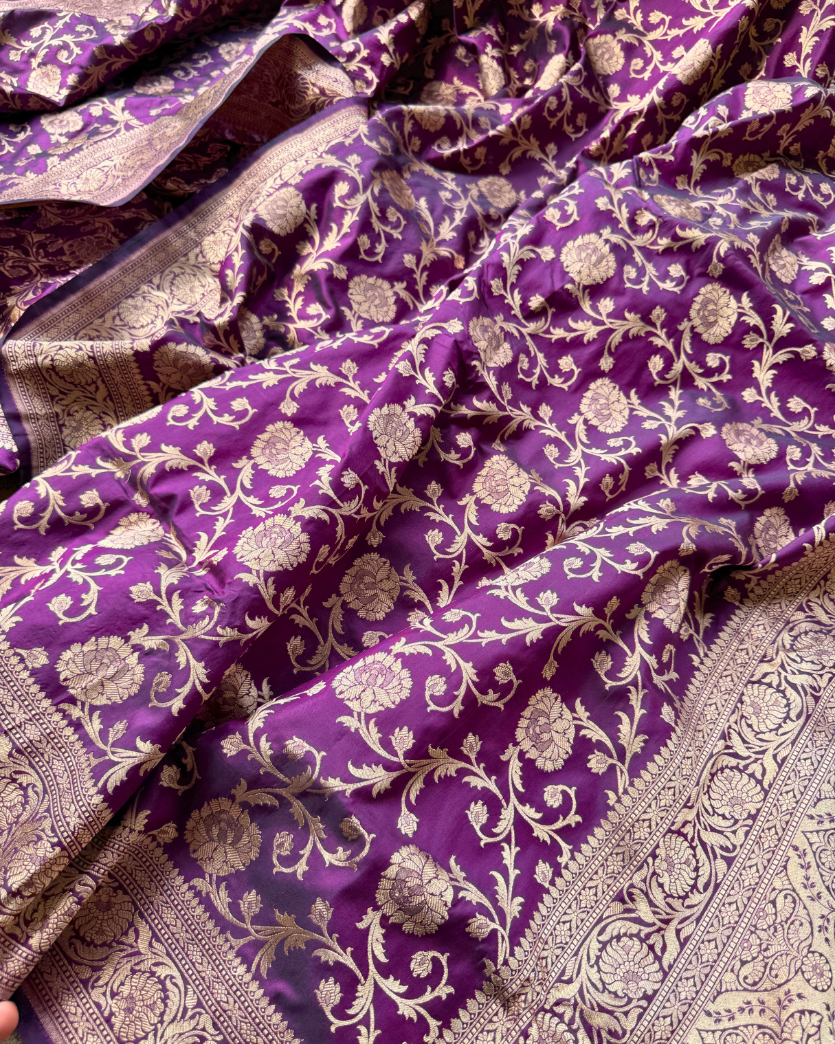 Purple Pure Banarasi Katan Silk Saree
