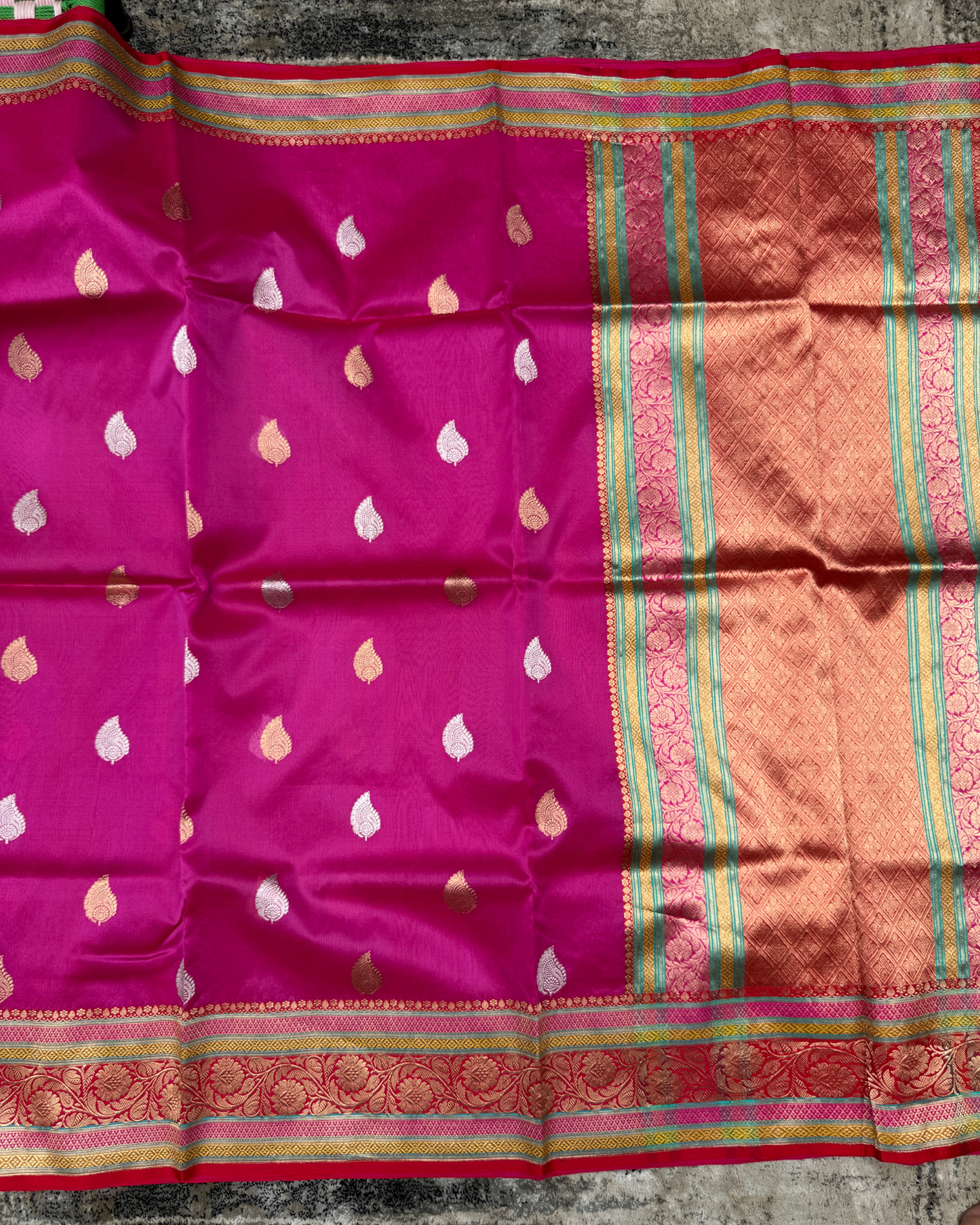 Pink Banarasi Handloom Double Kora Katan Handloom Saree