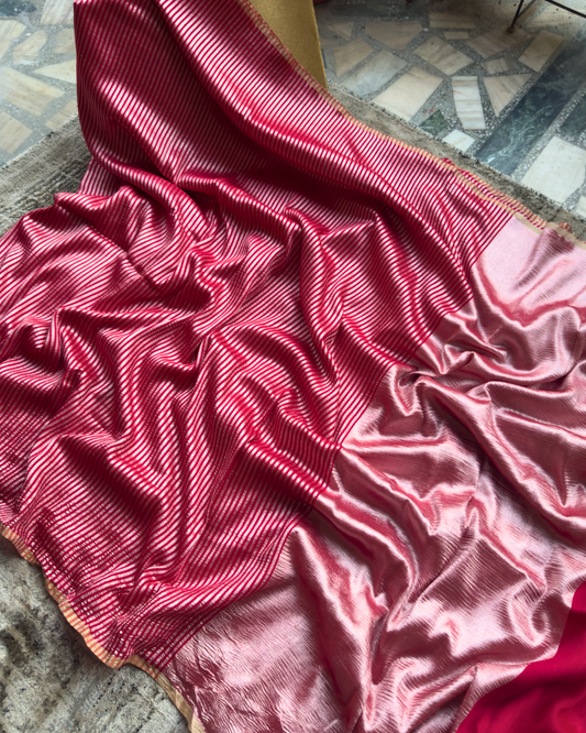 Red Pure Banarasi Munga Silk Saree