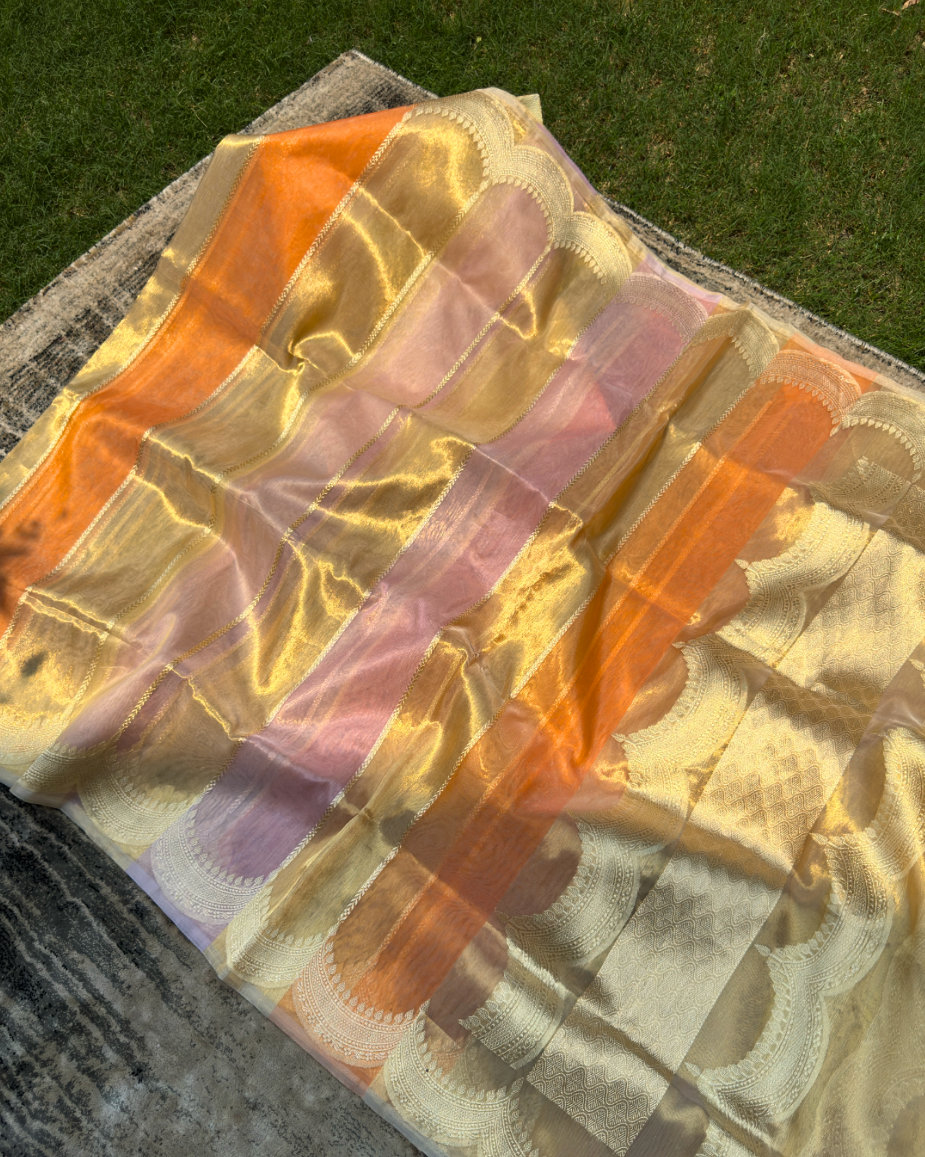 Pink Tissue Katan Handloom Banarasi Saree