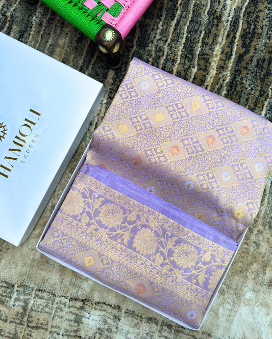 Pink Brocade Pure Banarasi Tissue Silk Saree