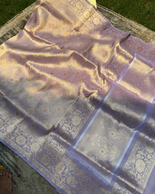 Pink Brocade Pure Banarasi Tissue Silk Saree