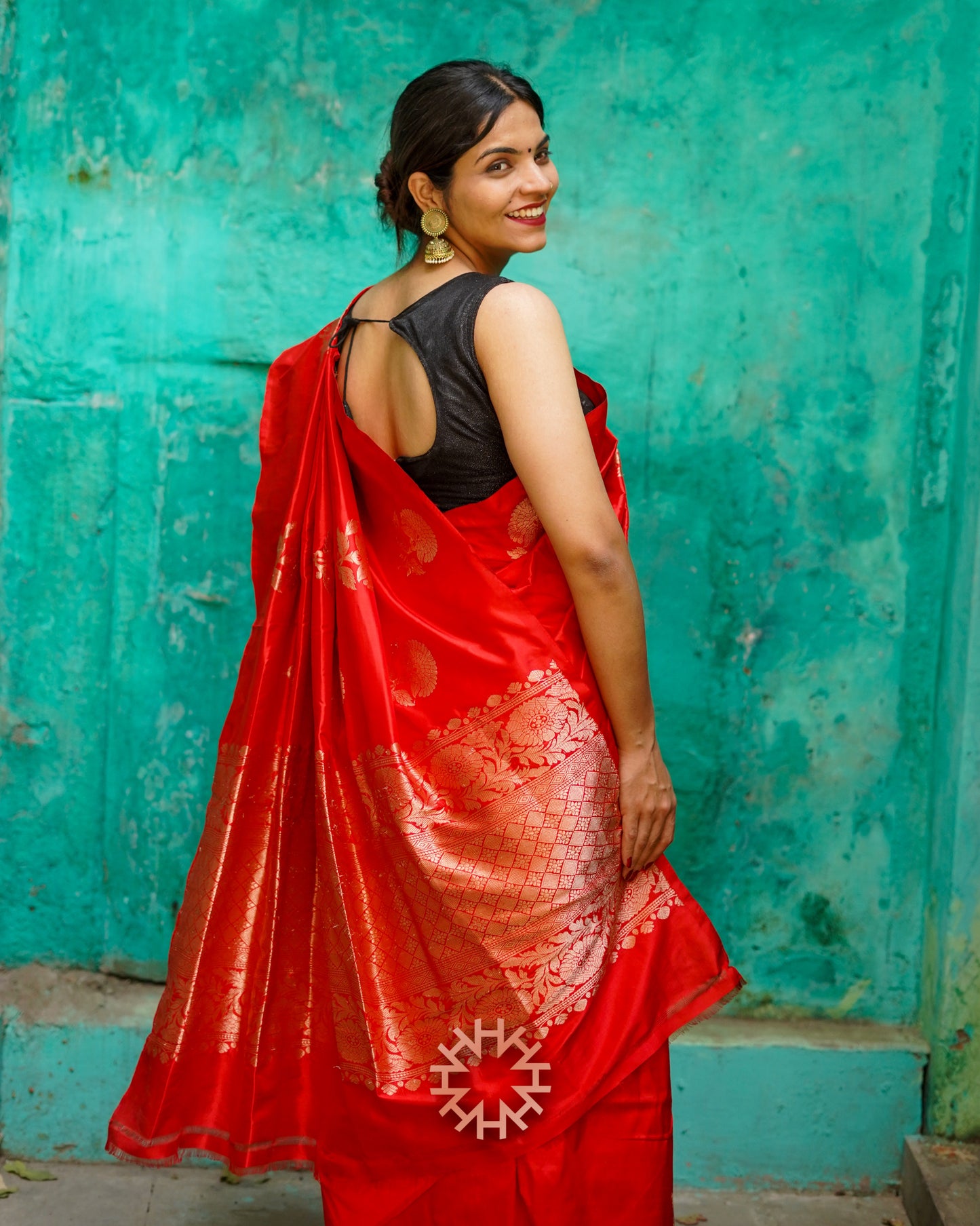 Red Pure Handloom Banarasi Katan Saree