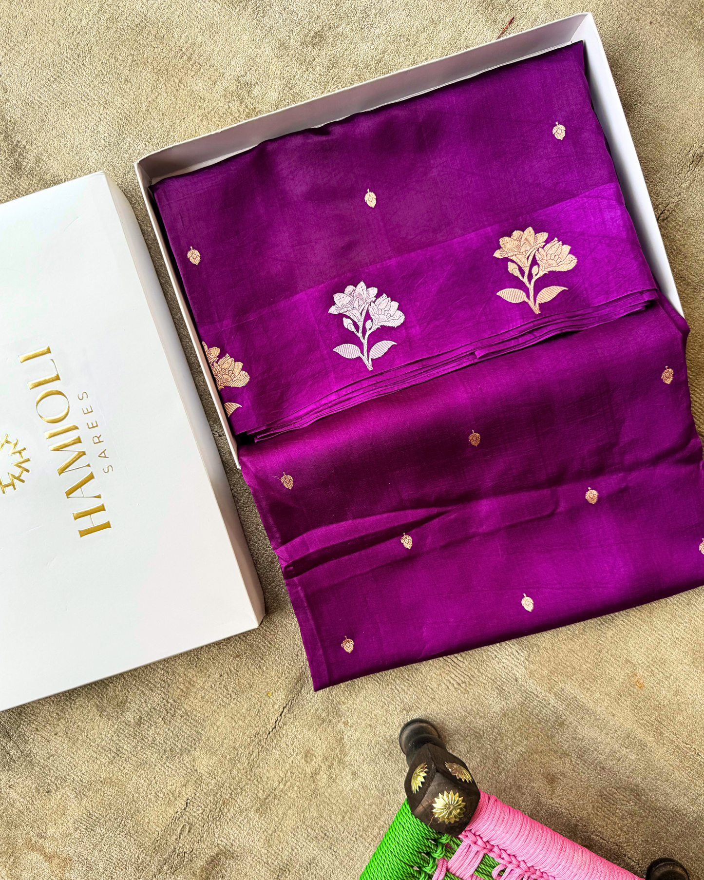 Purple Pure Banarasi Mulberry Soft Silk Saree