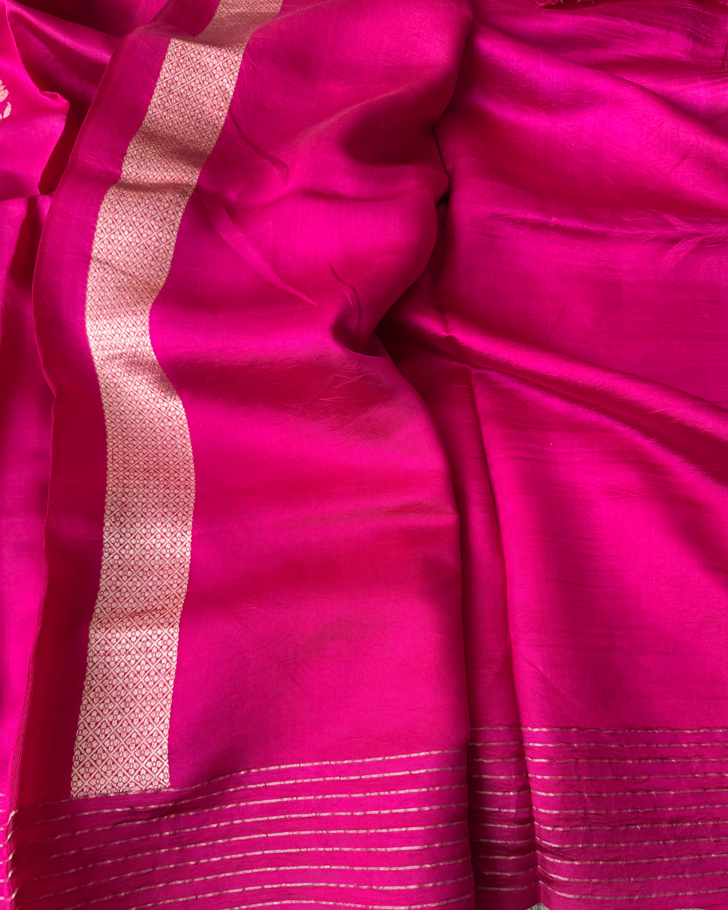 Pink Pure Banarasi Mulberry Soft Silk Saree