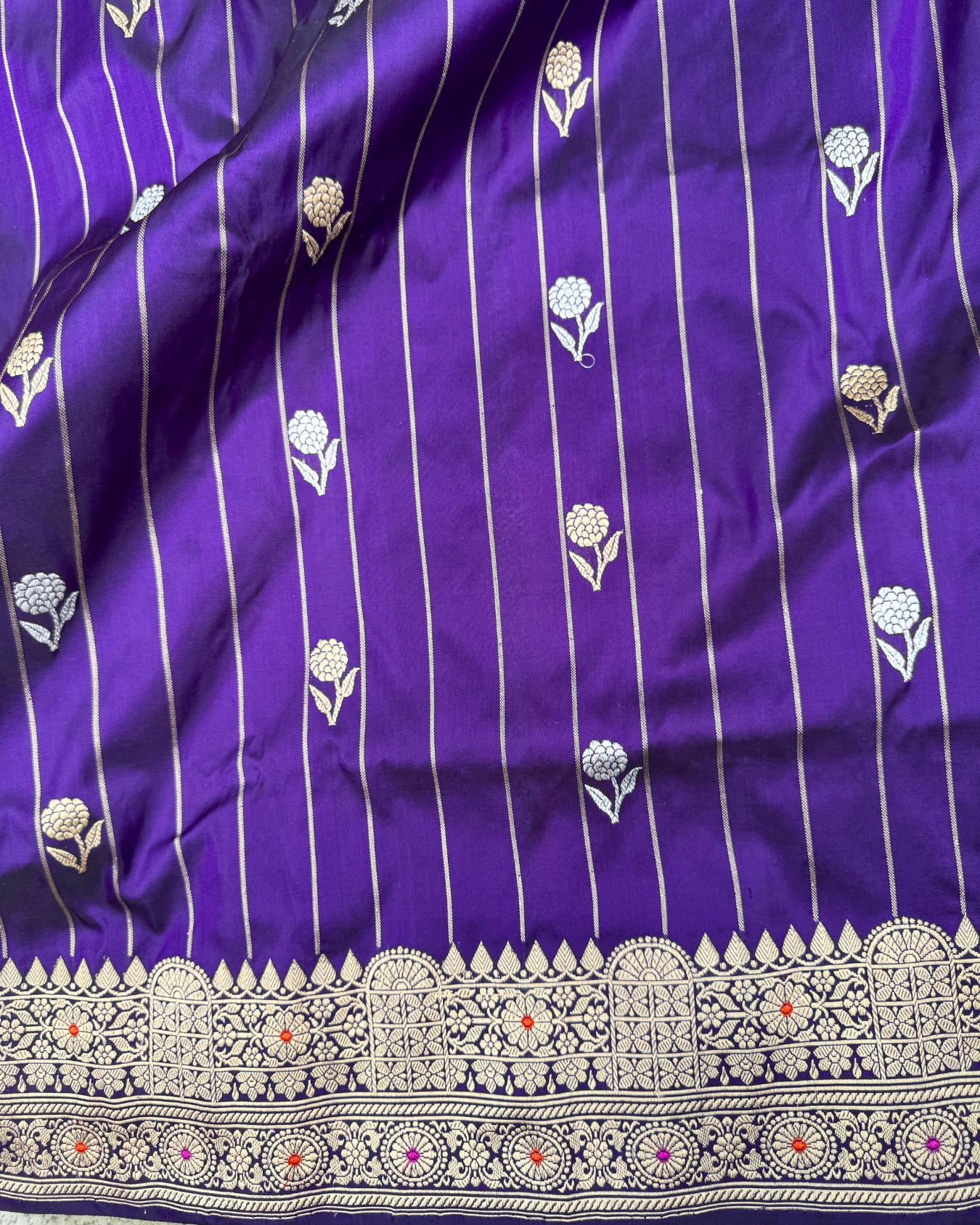 Purple Pure Katan Handloom Banarasi Meenakari Saree