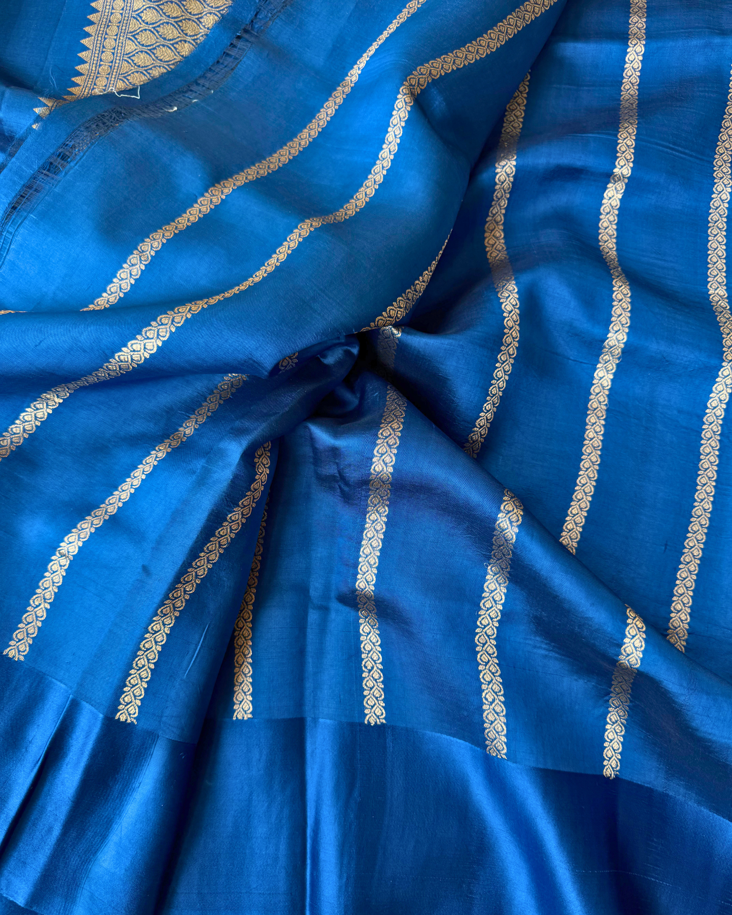 Blue Pure Banarasi Mulberry Mango Soft Silk Saree