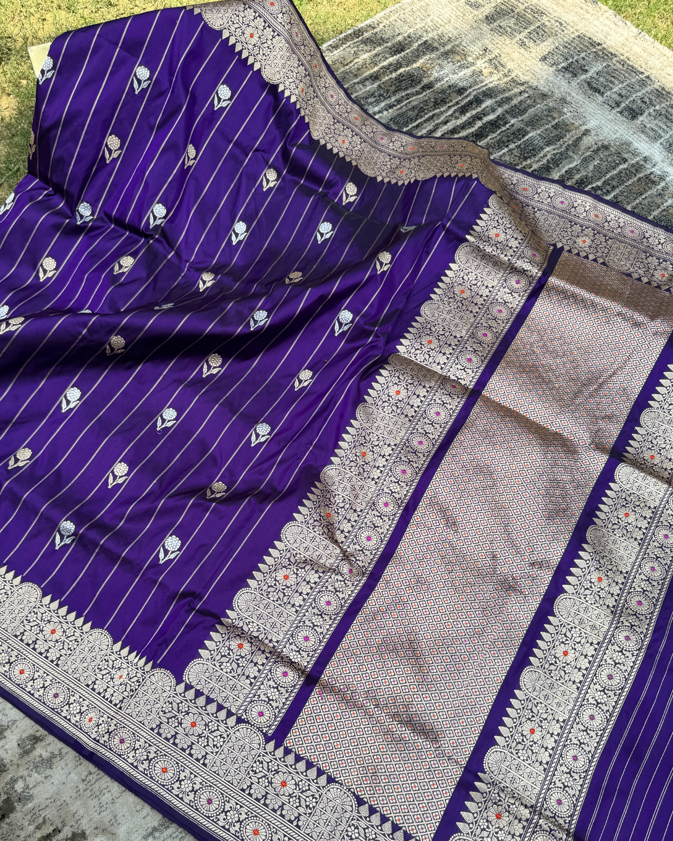 Purple Pure Katan Handloom Banarasi Meenakari Saree