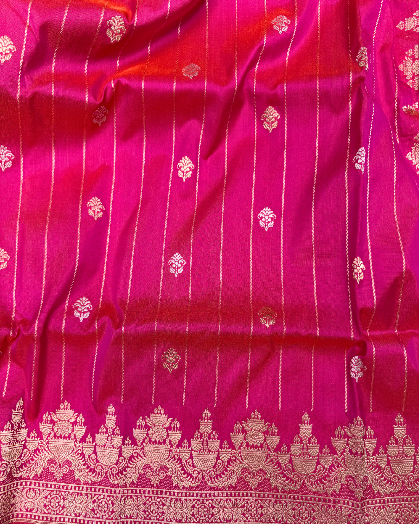 Pink Pure Katan Handloom Banarasi Meenakari Saree