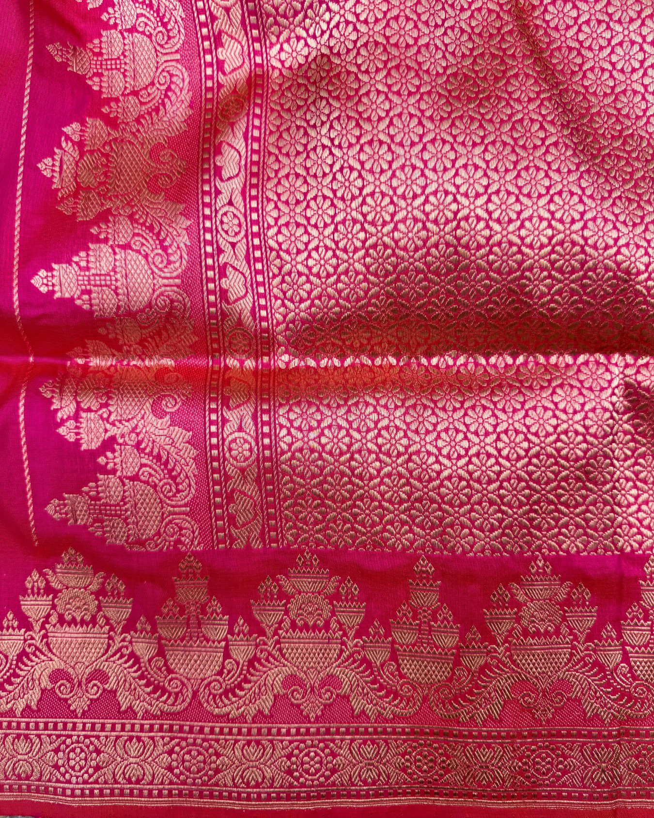 Pink Pure Katan Handloom Banarasi Meenakari Saree