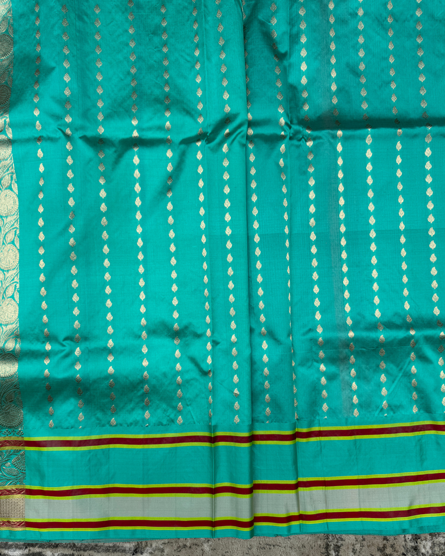Peach Banarasi Handloom Double Kora Katan Handloom Saree