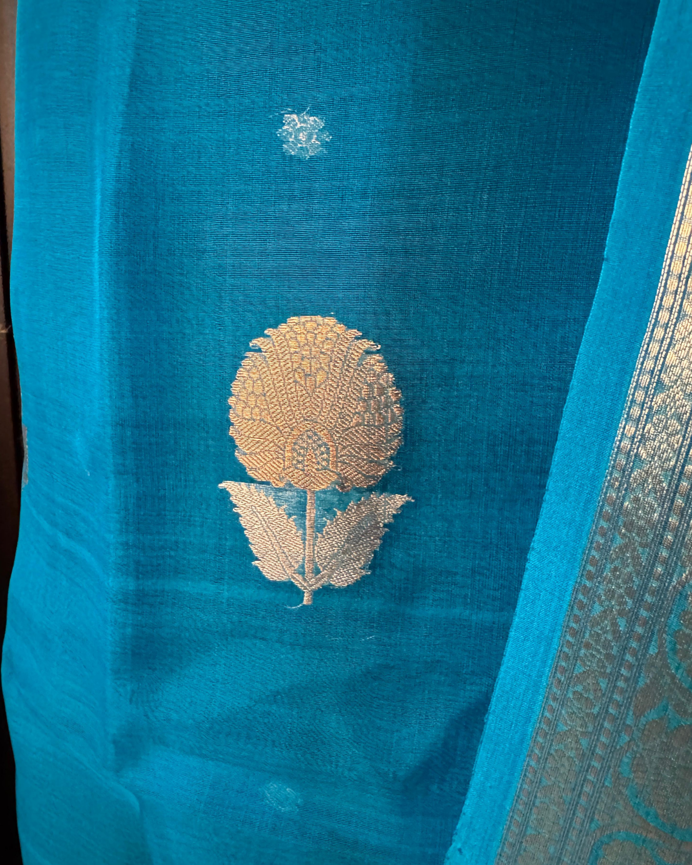 Blue Pure Banarasi Kora Silk Suit Set with Dupatta