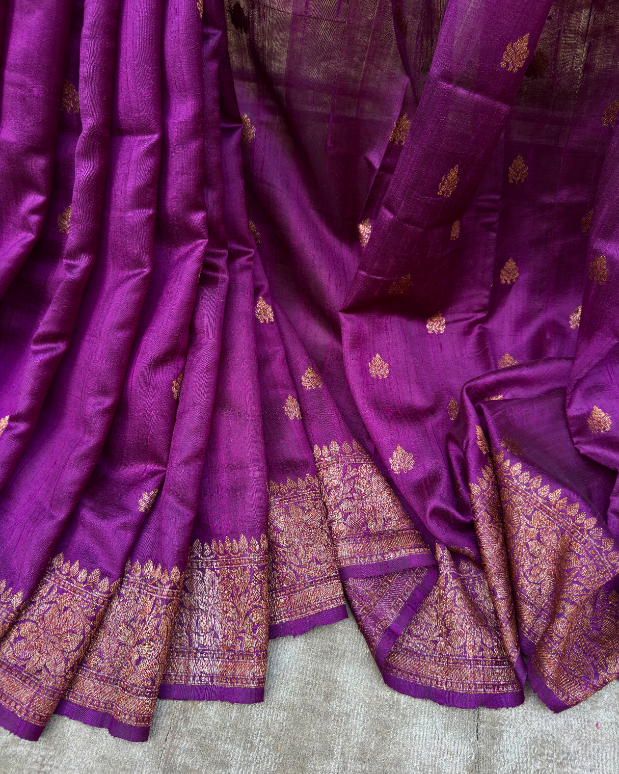 Purple Pure Banarasi Raw Silk Saree