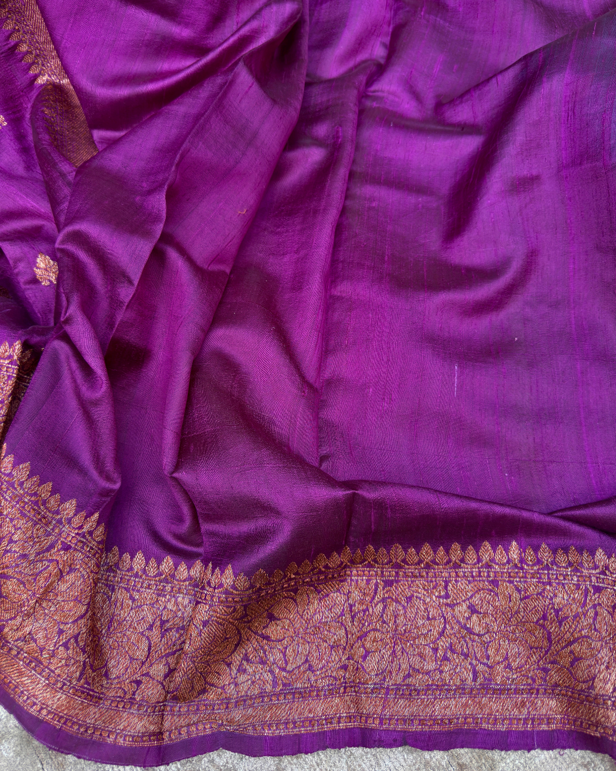 Purple Pure Banarasi Raw Silk Saree