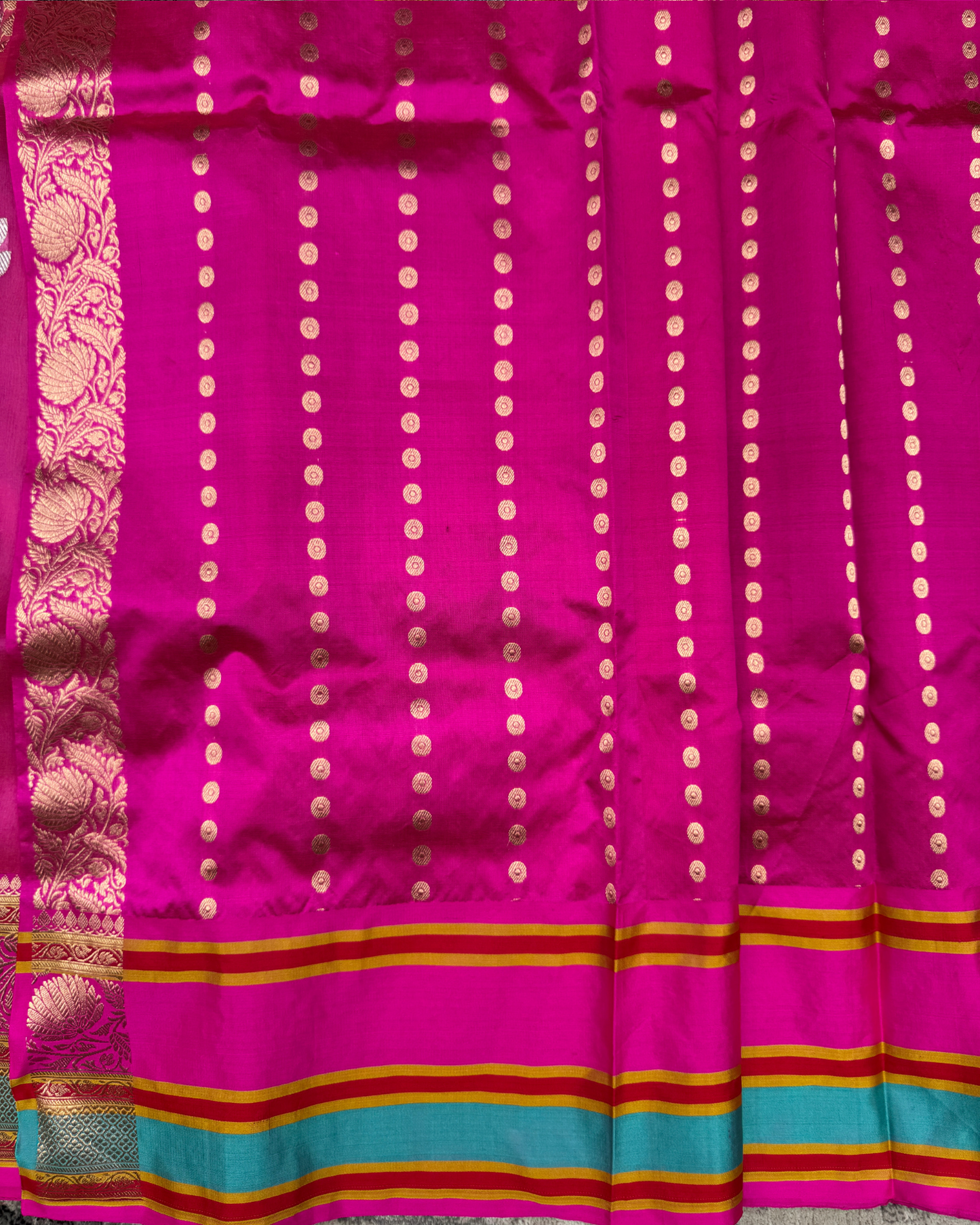 Pink Banarasi Handloom Double Kora Katan Handloom Saree