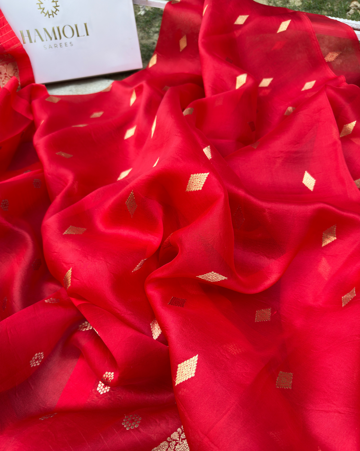Red Pure Banarasi Kora Silk Suit Set with Dupatta