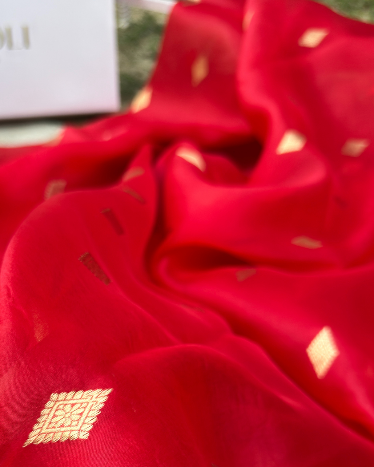 Red Pure Banarasi Kora Silk Suit Set with Dupatta