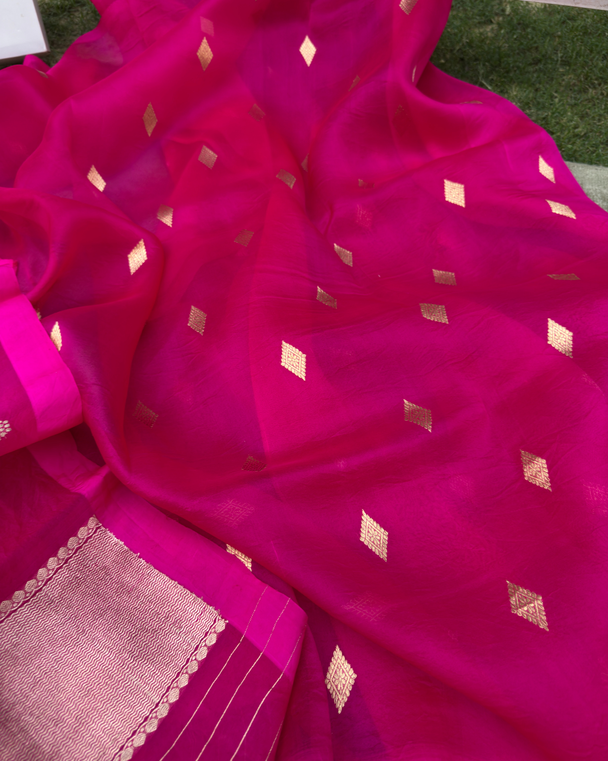 Pink Pure Banarasi Kora Silk Suit Set with Dupatta