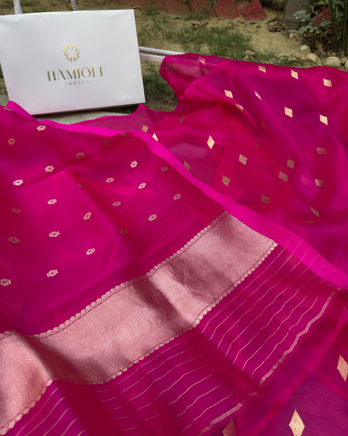 Pink Pure Banarasi Kora Silk Suit Set with Dupatta