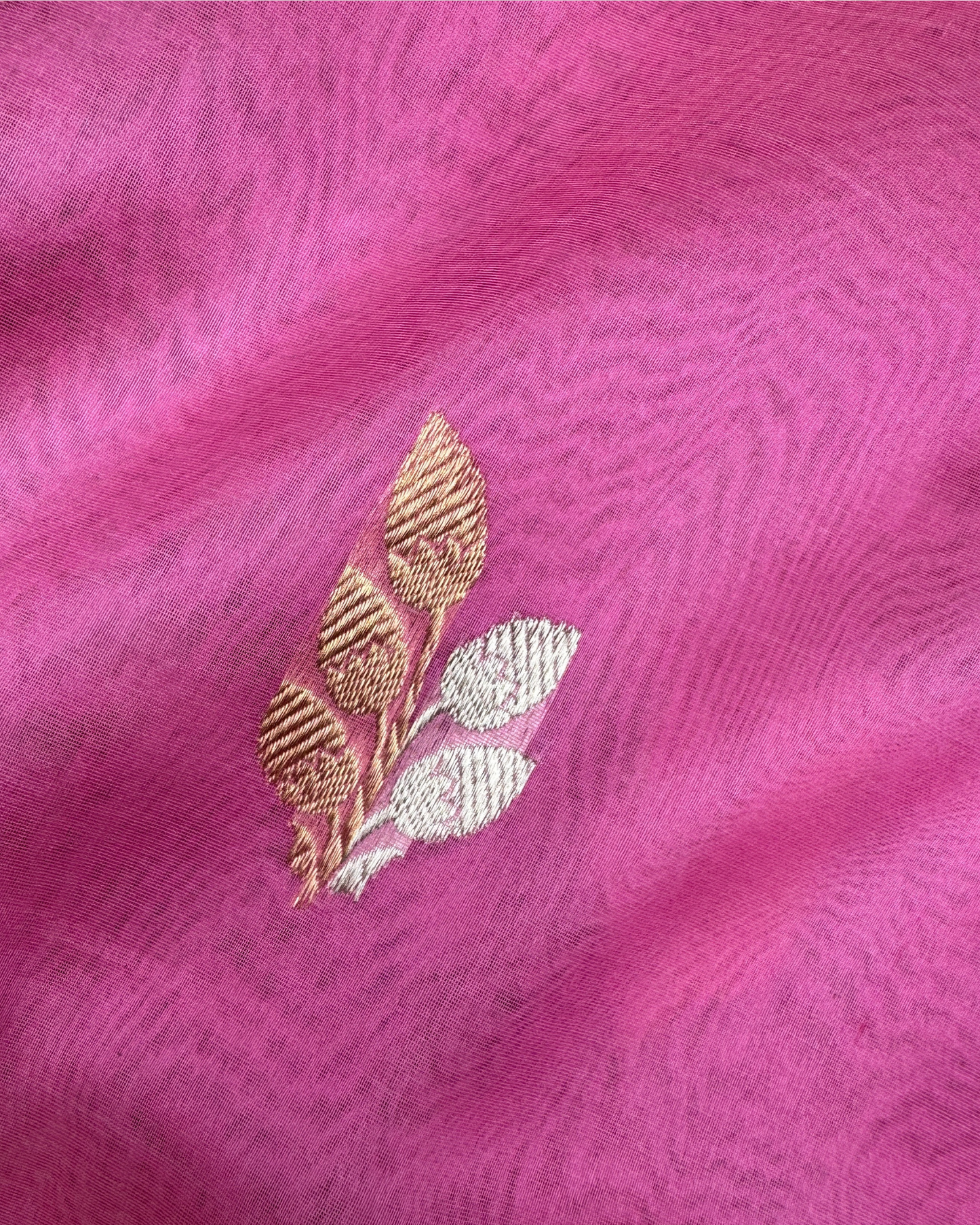 Pink Banarasi Handloom Double Kora Katan Handloom Saree