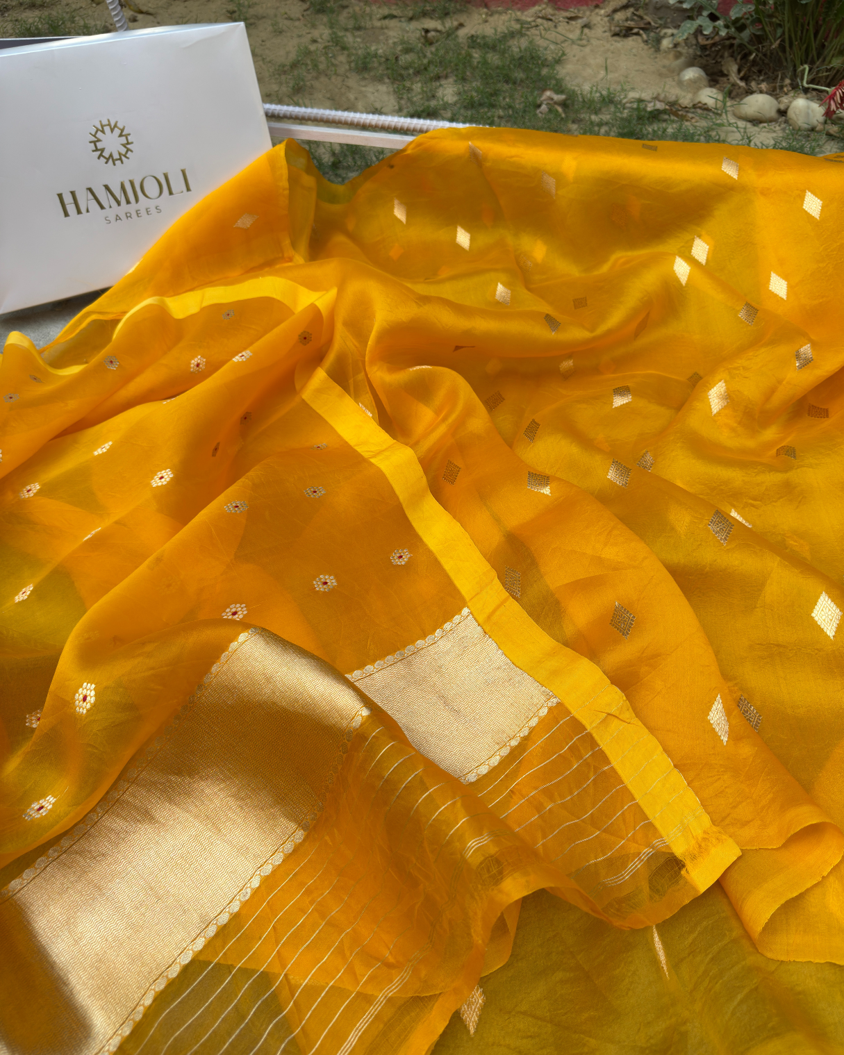 Yellow Pure Banarasi Kora Silk Suit Set with Dupatta