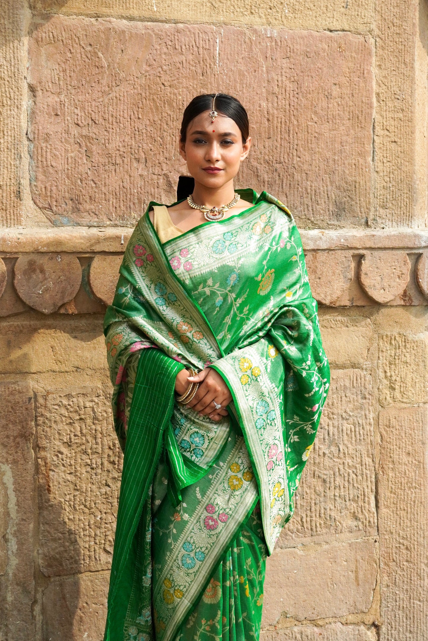 'Aayat' Floral Banarasi Tissue Tilfi Jaal Saree