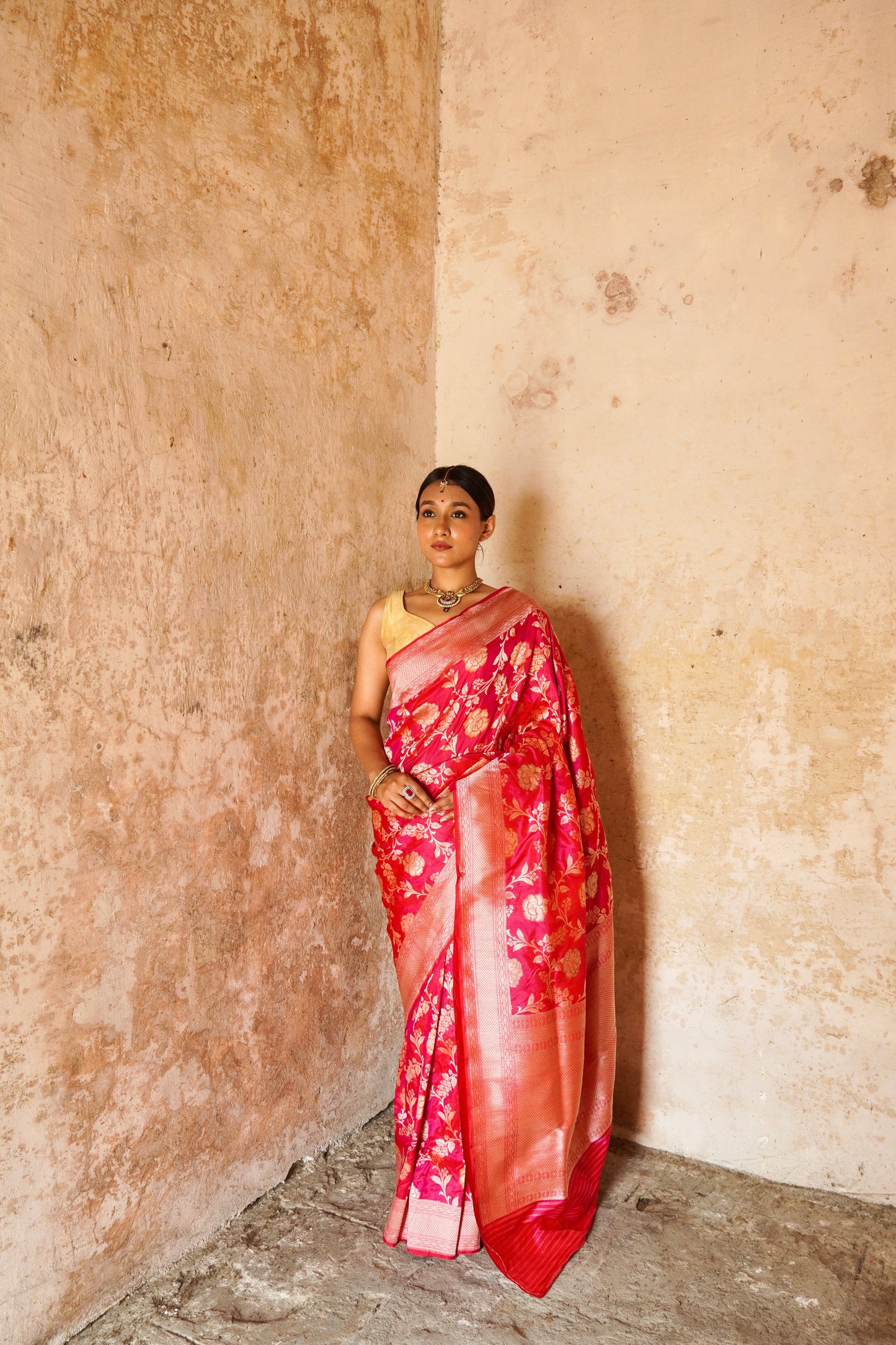 'Aayat' Floral Tilfi Banarasi Katan Jaal Saree
