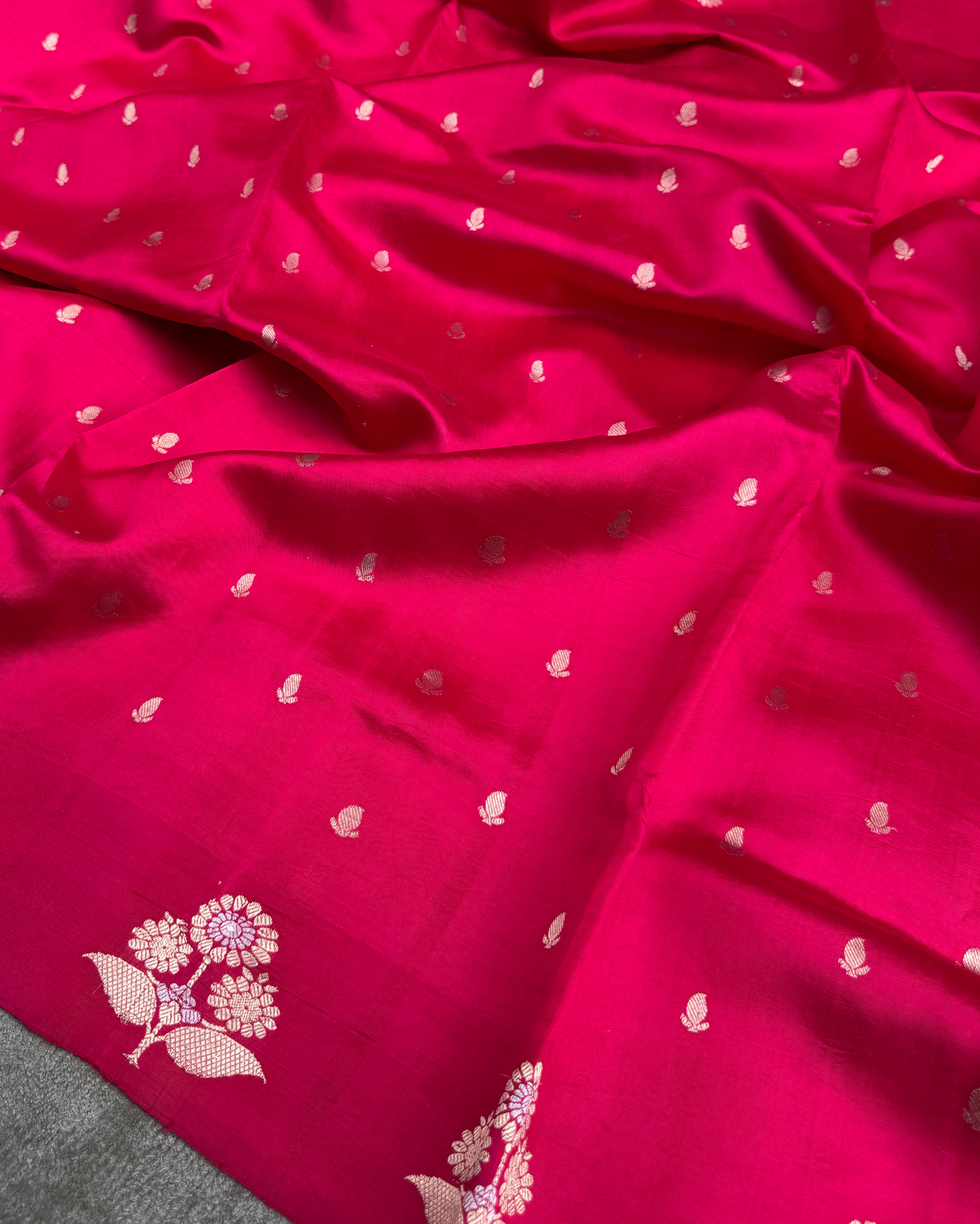 Pink Pure Banarasi Mulberry Soft Silk Saree