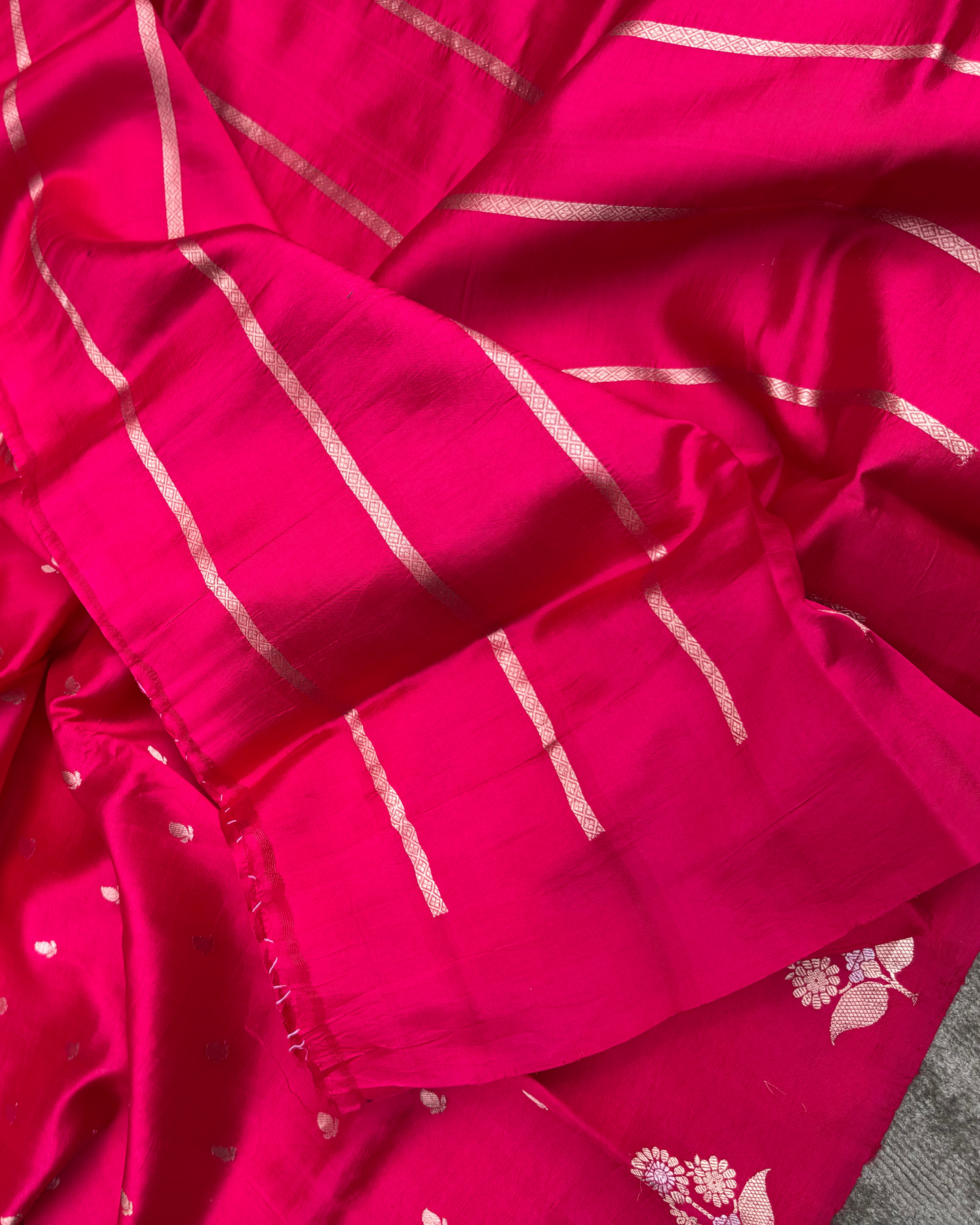 Pink Pure Banarasi Mulberry Soft Silk Saree