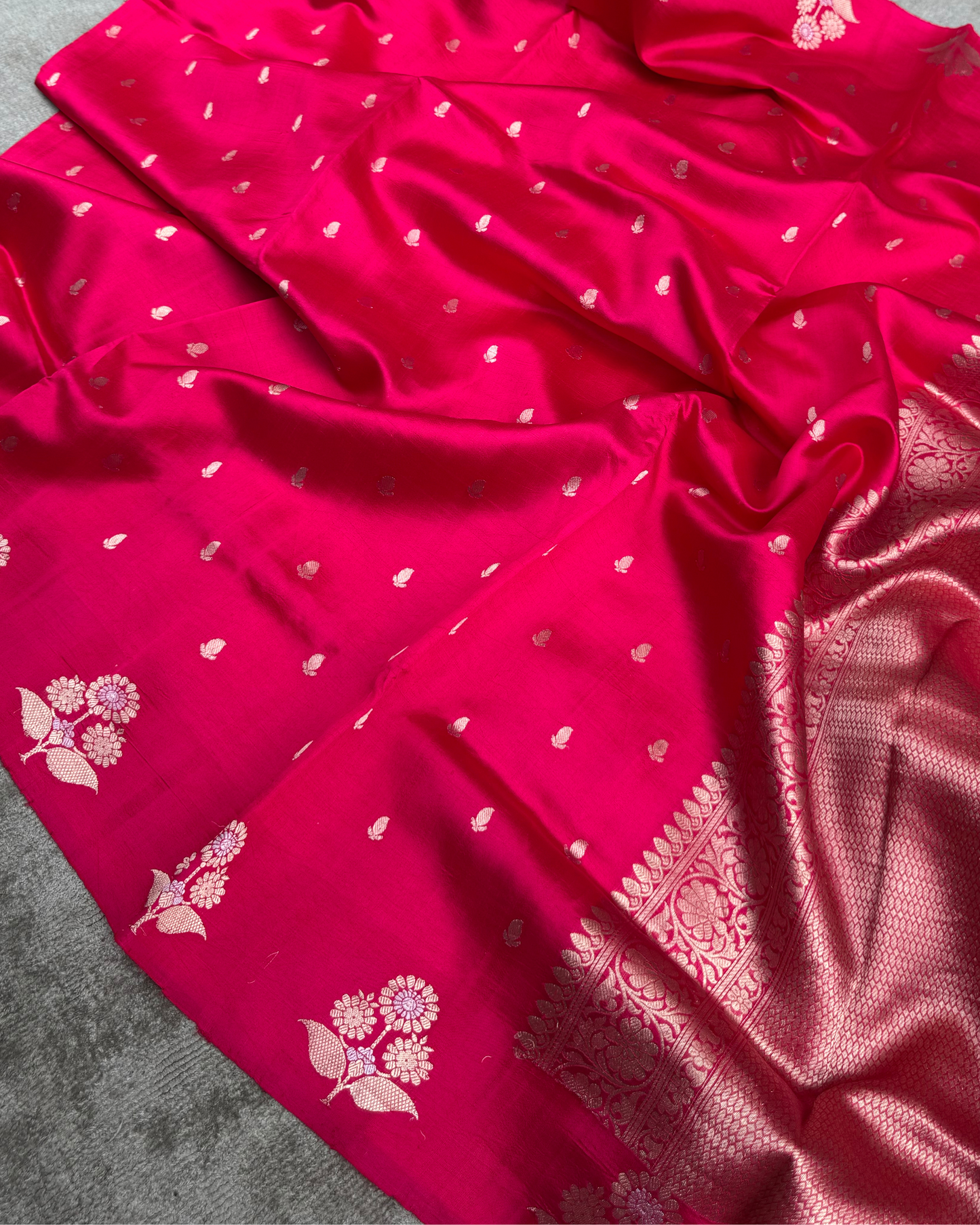 Pink Pure Banarasi Mulberry Soft Silk Saree