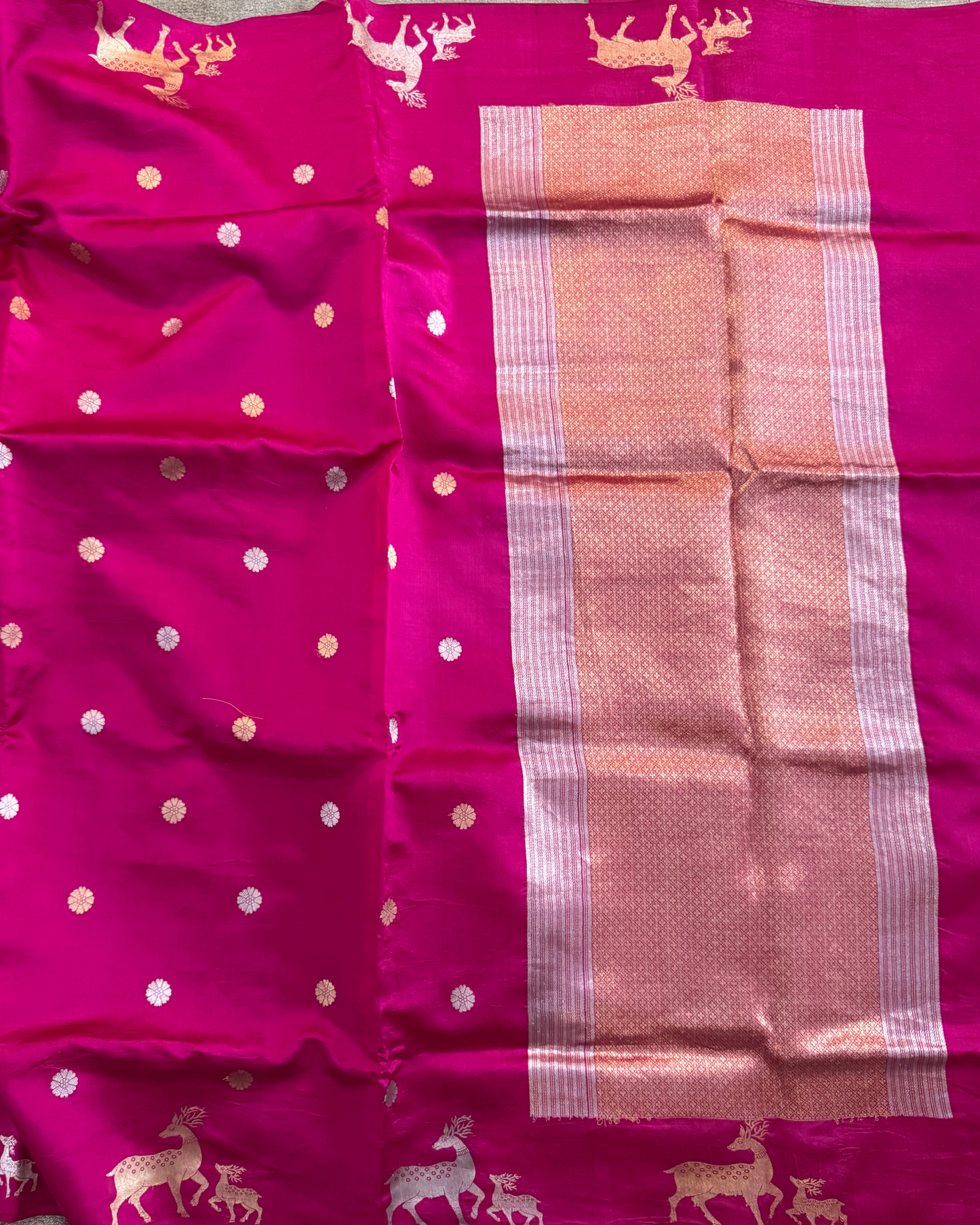 Pink Pure Banarasi Mulberry Mango Soft Silk Saree