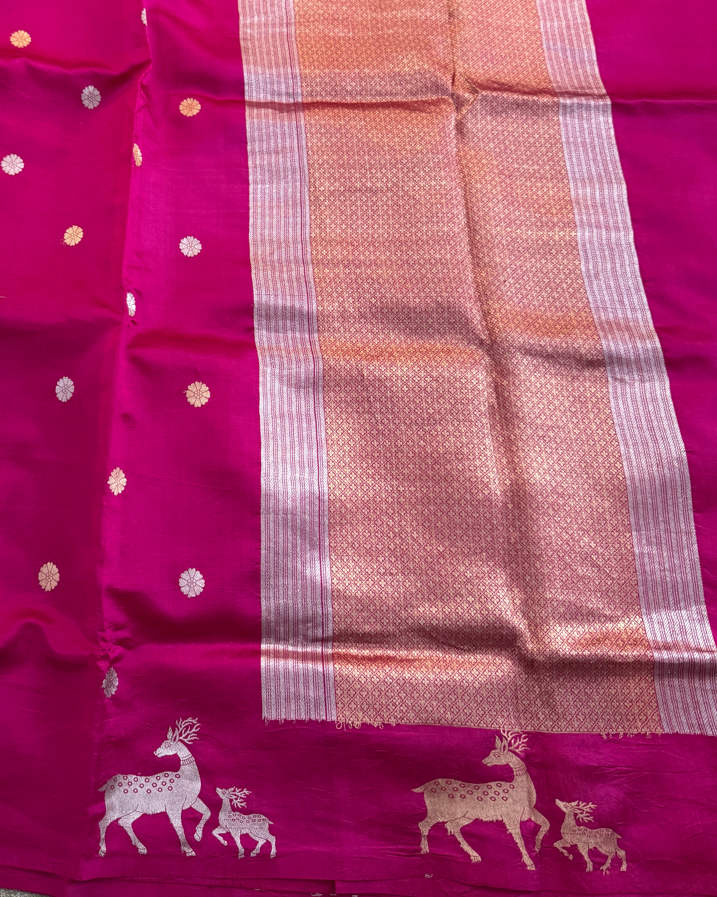 Pink Pure Banarasi Mulberry Mango Soft Silk Saree