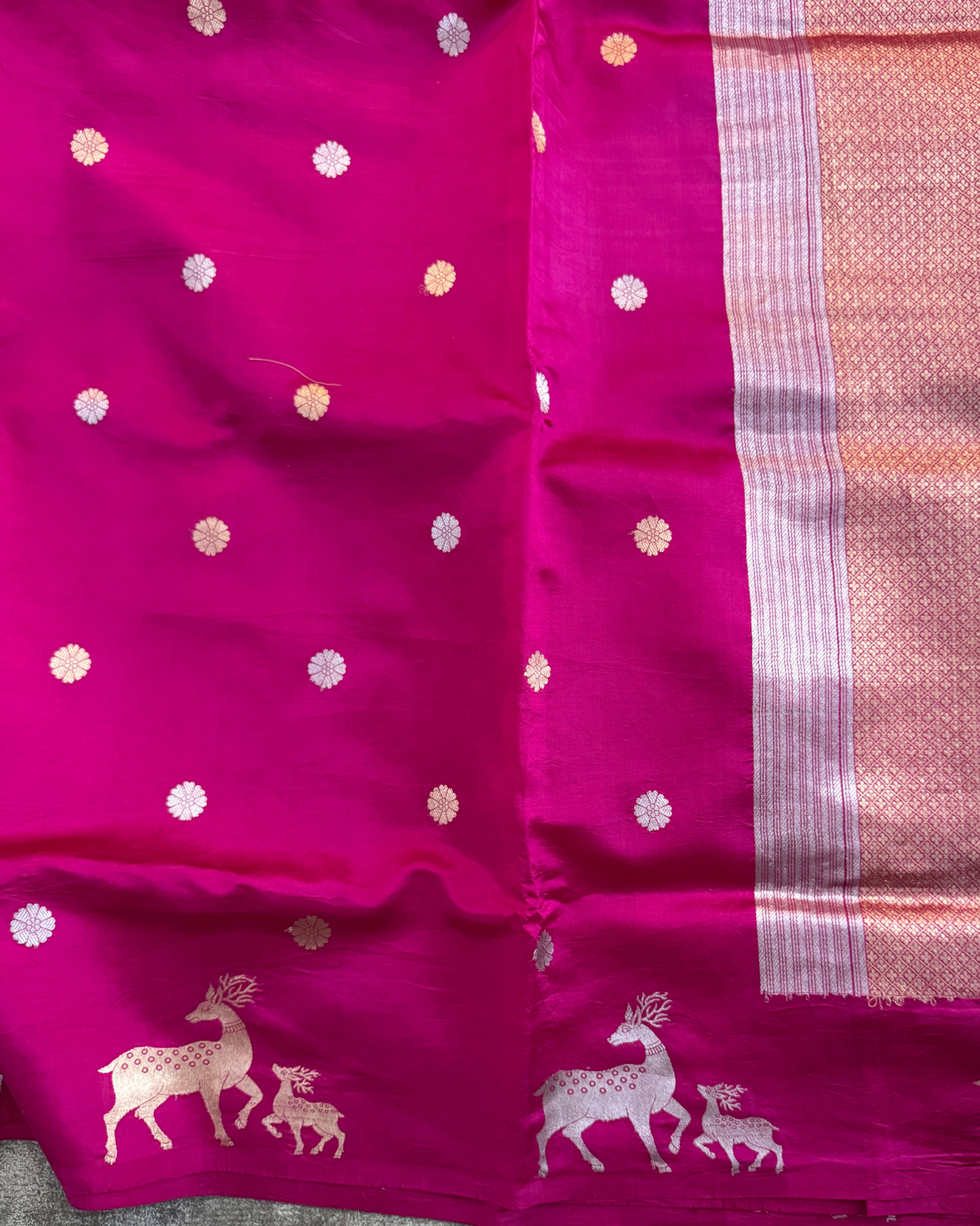 Pink Pure Banarasi Mulberry Mango Soft Silk Saree