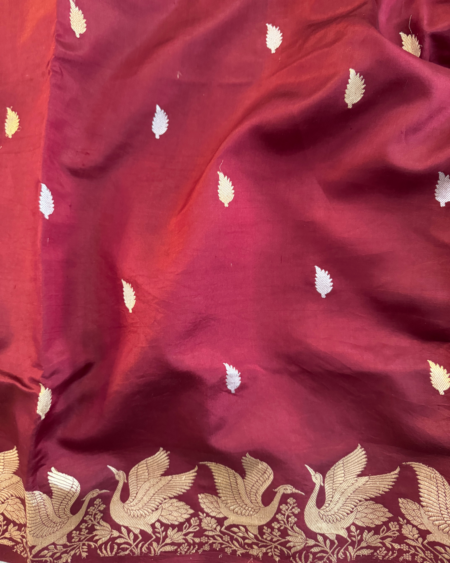 Brown Pure Banarasi Mulberry Soft Silk Saree