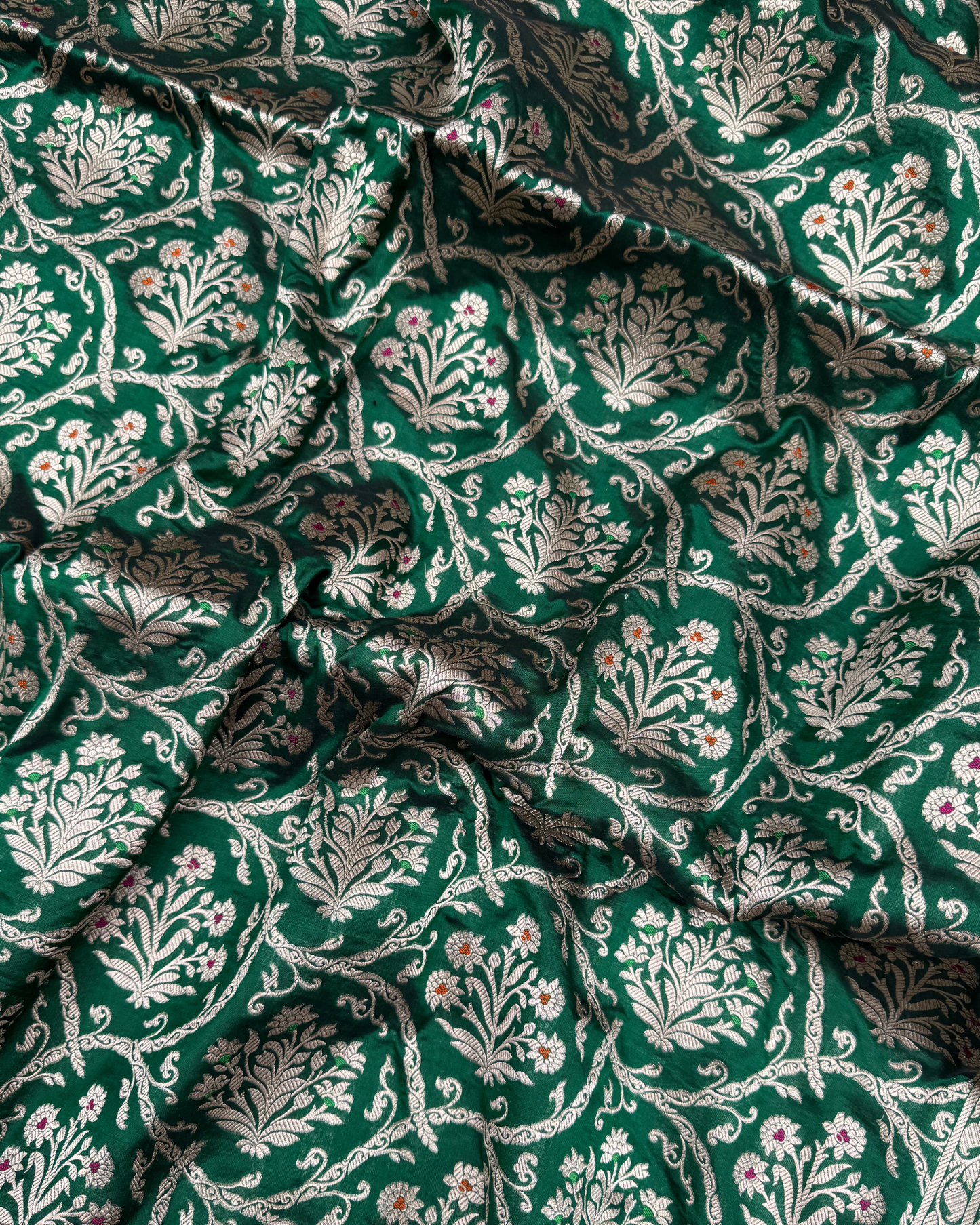 Green Pure Banarasi Katan Silk Saree
