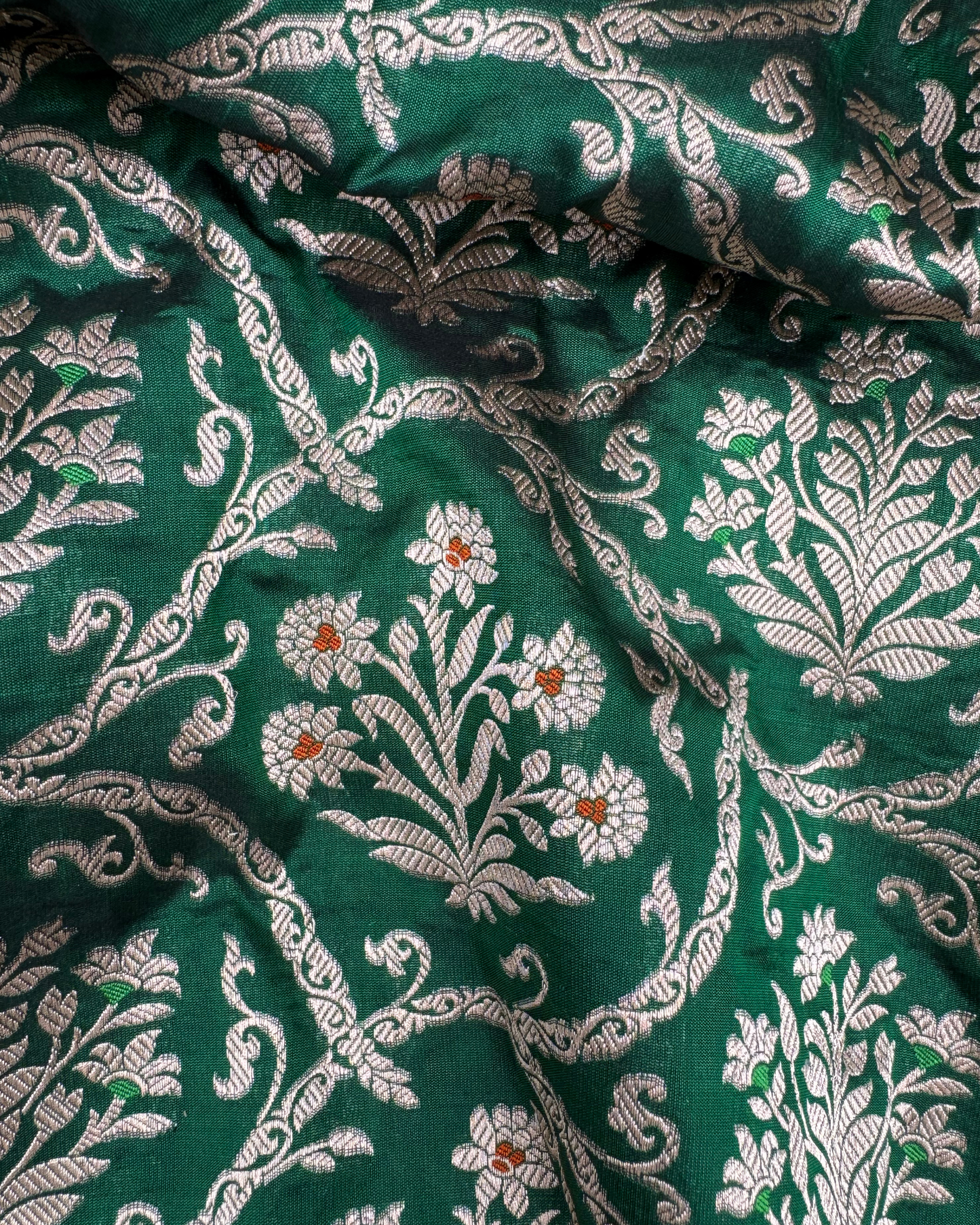 Green Pure Banarasi Katan Silk Saree