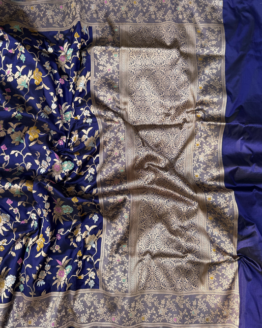 Pure Purple Banarasi Katan Silk Saree