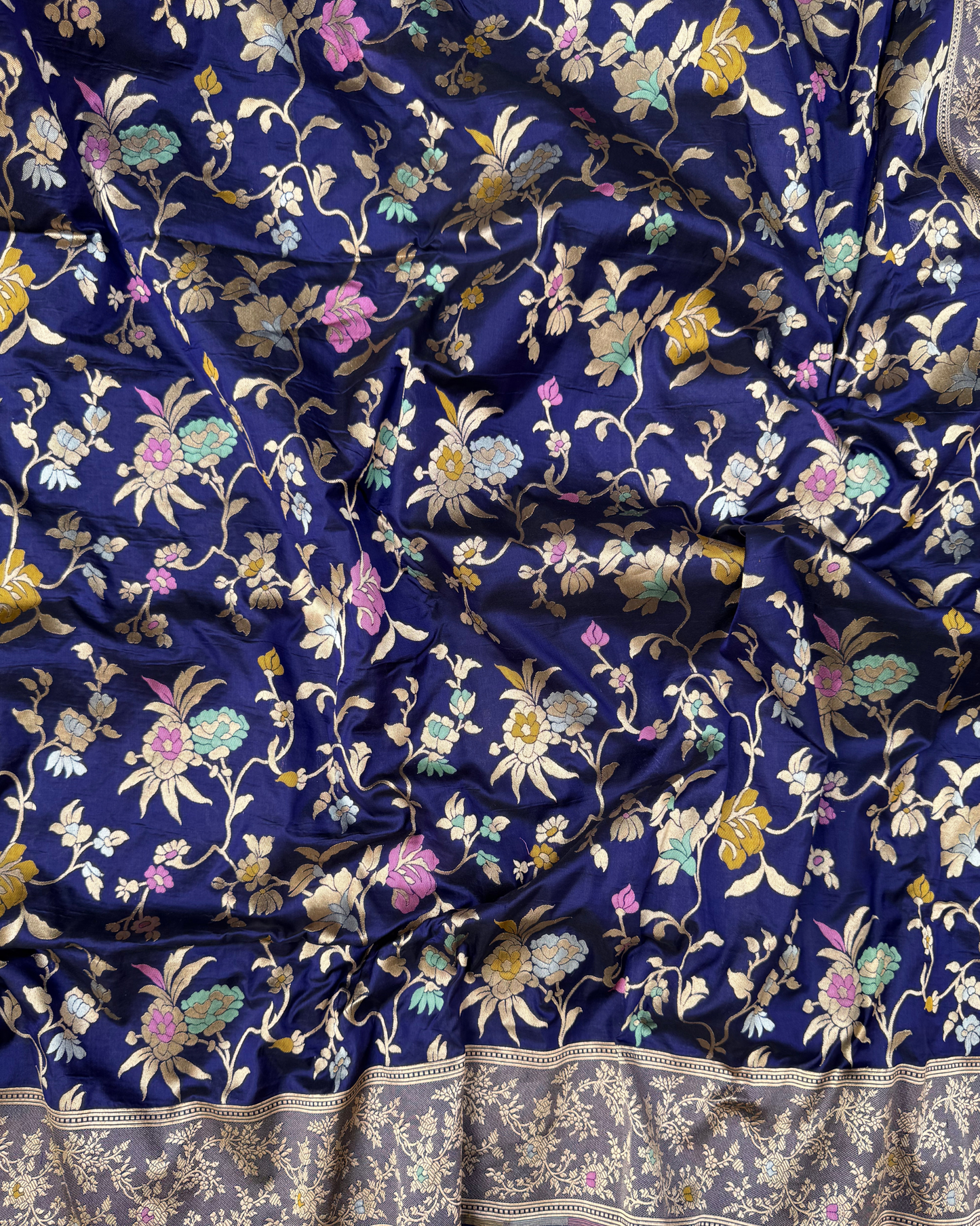 Pure Purple Banarasi Katan Silk Saree