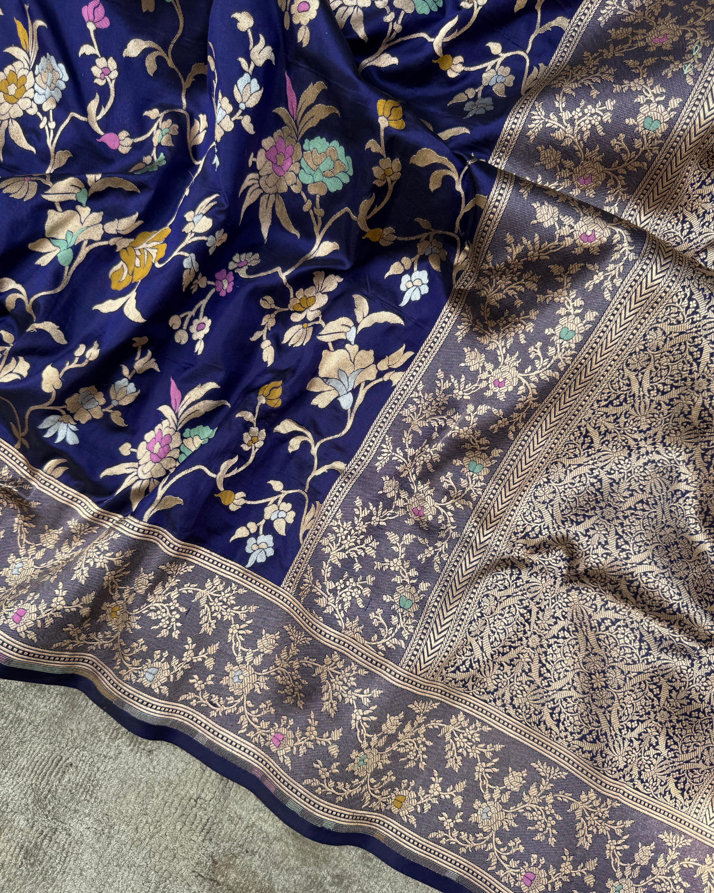 Pure Purple Banarasi Katan Silk Saree