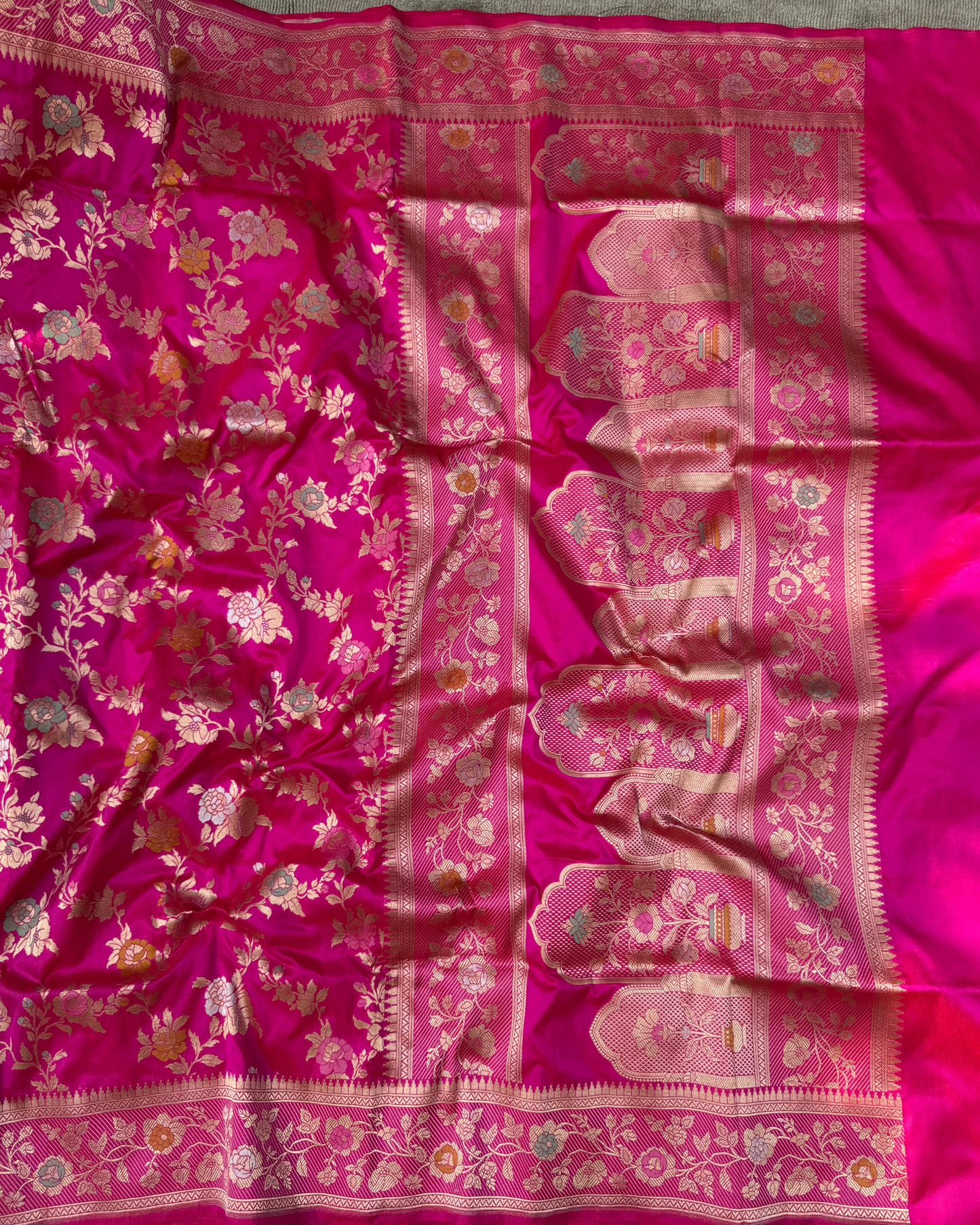 Pink Pure Banarasi Katan Silk Saree