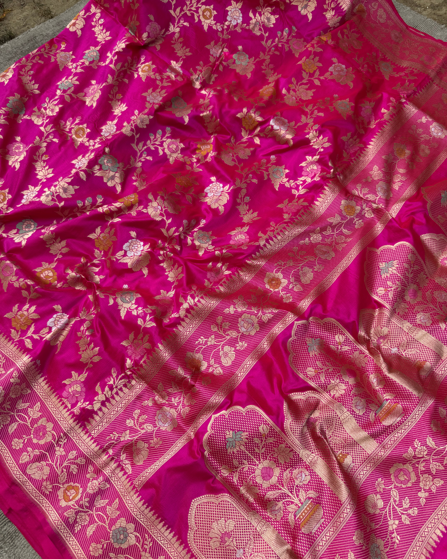 Pink Pure Banarasi Katan Silk Saree