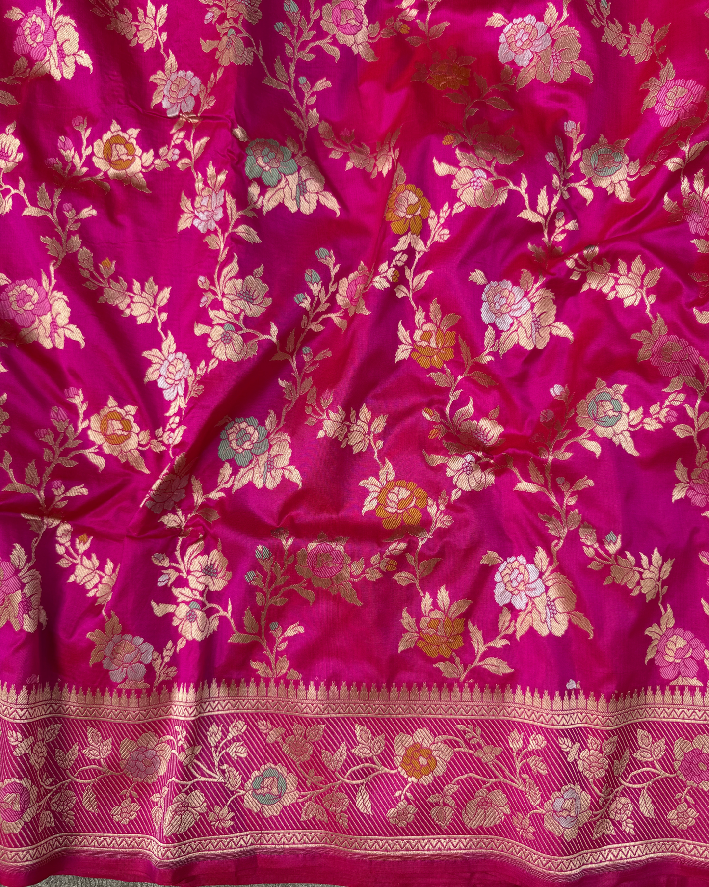 Pink Pure Banarasi Katan Silk Saree